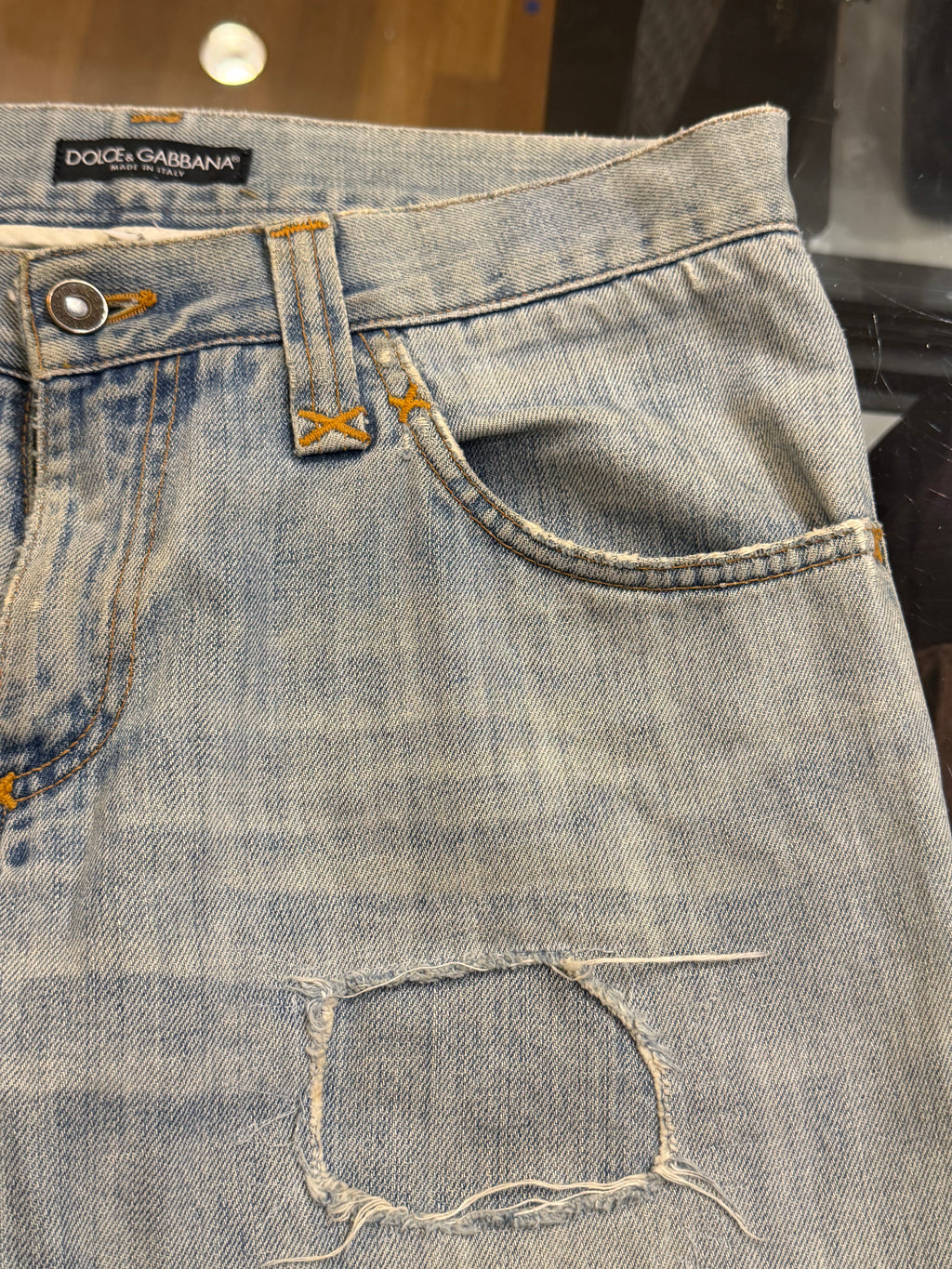 Dolce & Gabbana Vintage Distressed Denim Jeans - Blue