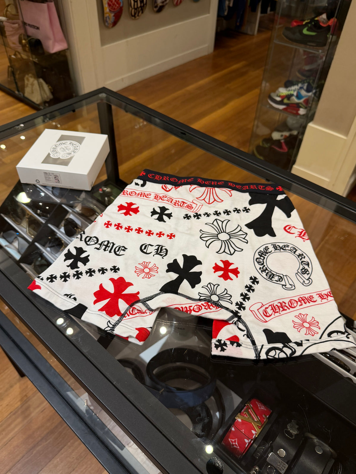 Chrome Hearts White & Red Boxer Briefs