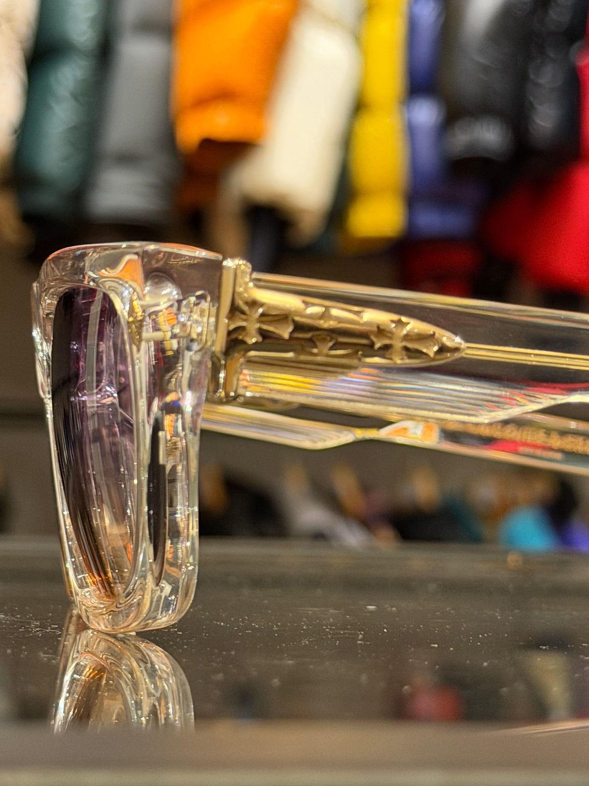 Chrome Hearts Charismadick Crystal Glasses - Clear Frames w Purple Tint