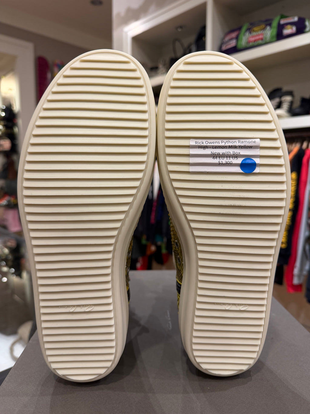 Rick Owens Python Ramone High - Lemon Milk Yellow