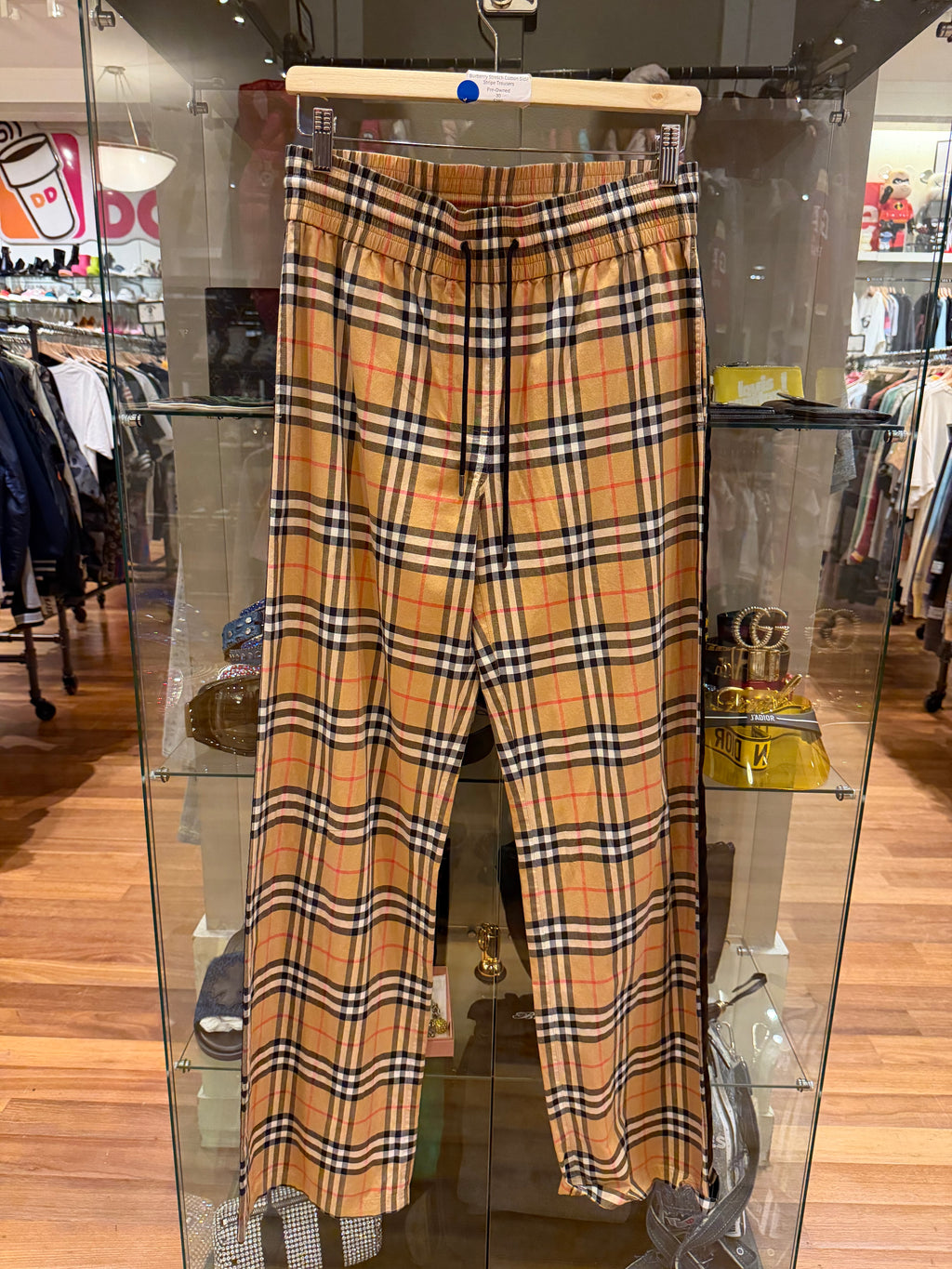 Burberry Stretch Cotton Side Stripe Trousers