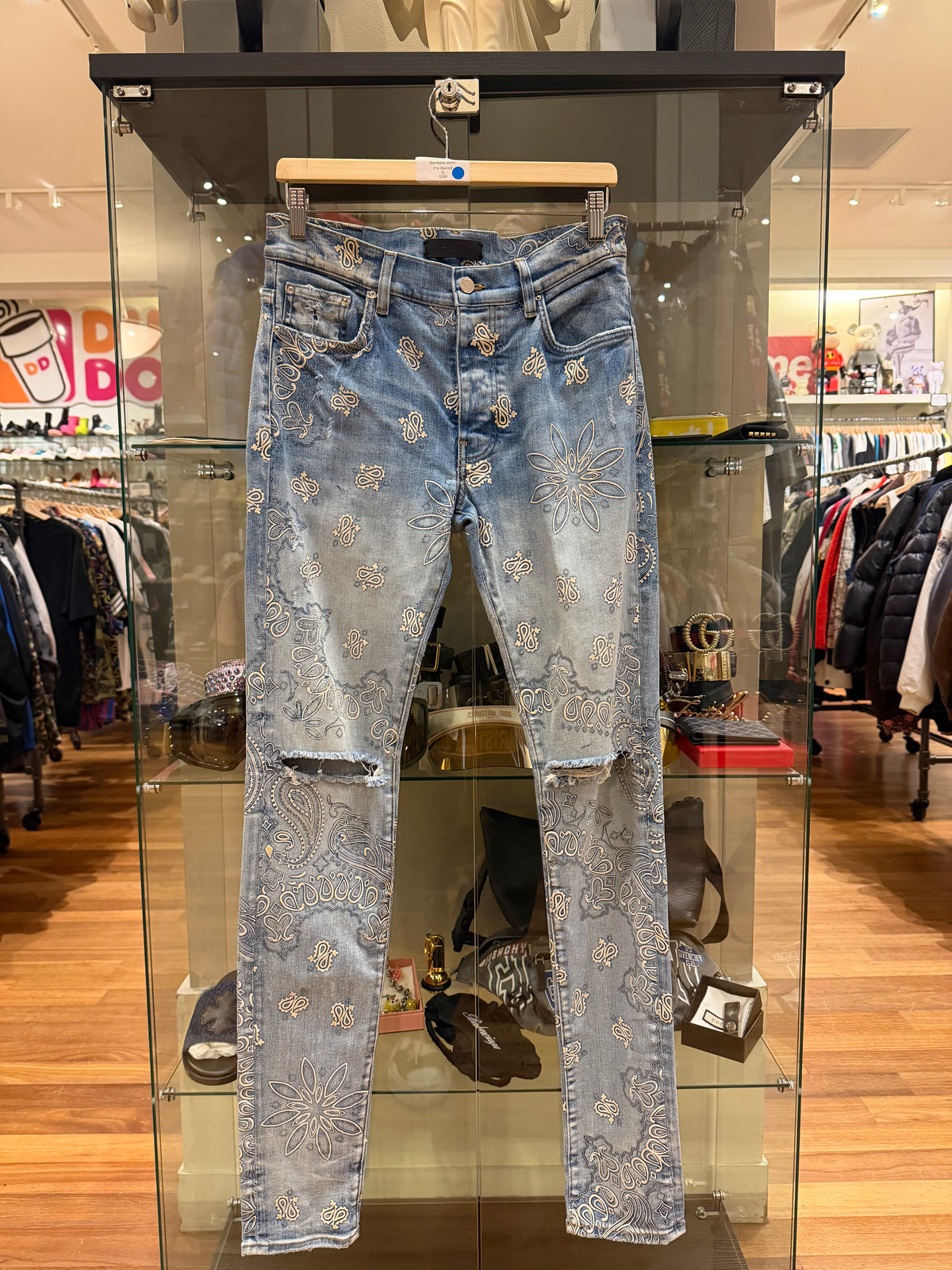 Amiri Flocked Paisley Bandana Jeans