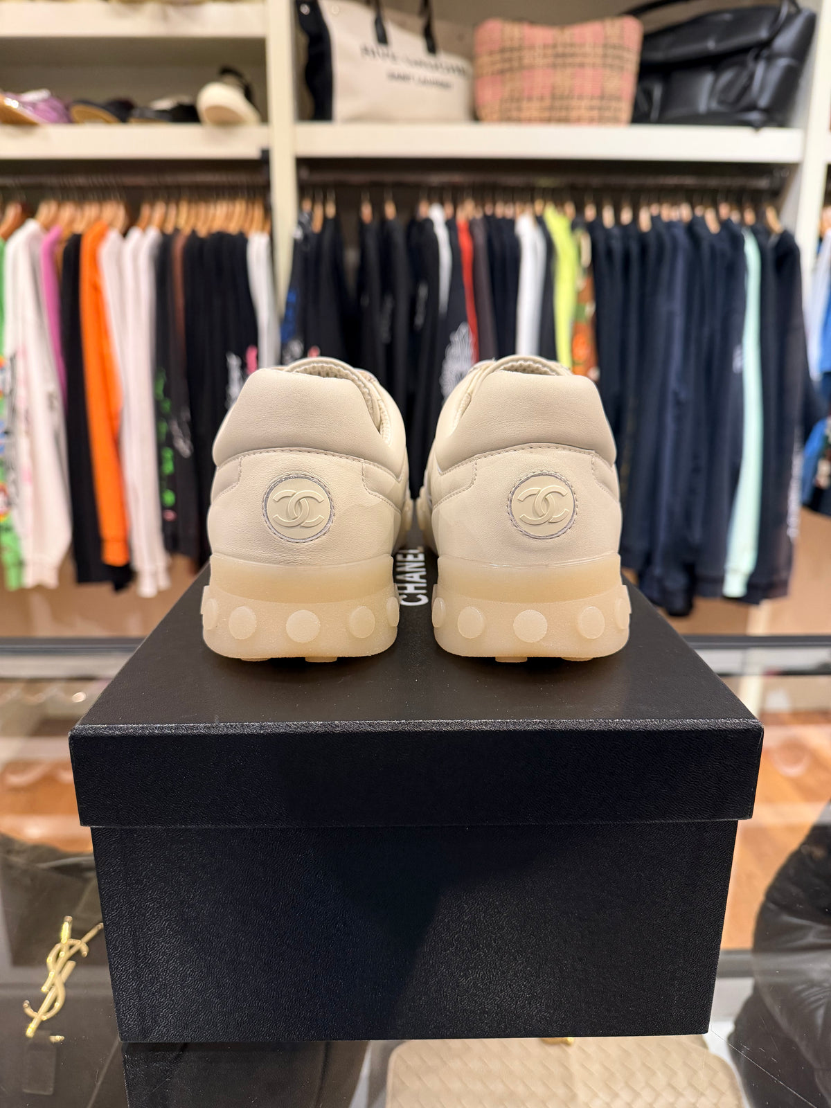 Chanel Calf Skin Trainers Ivory