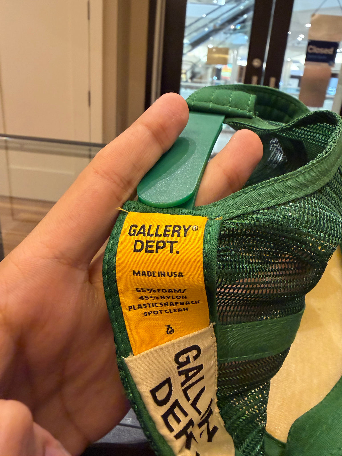 Gallery Dept. “Dept.” Trucker Hat - Green/Yellow