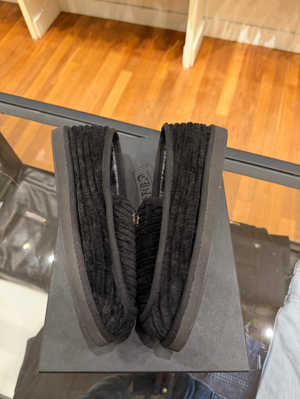 Chrome Hearts Corduroy Dagger Slipper - Black