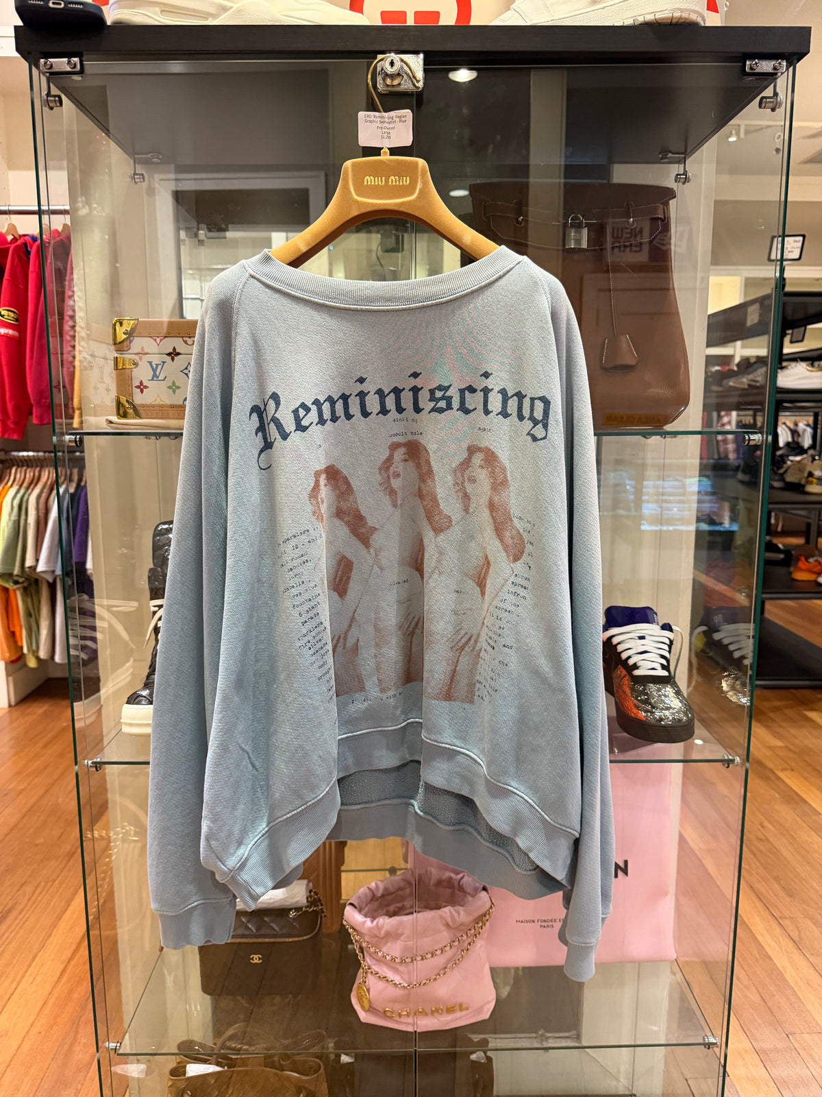 ERD 'Reminiscing' Raglan Graphic Sweatshirt - Blue