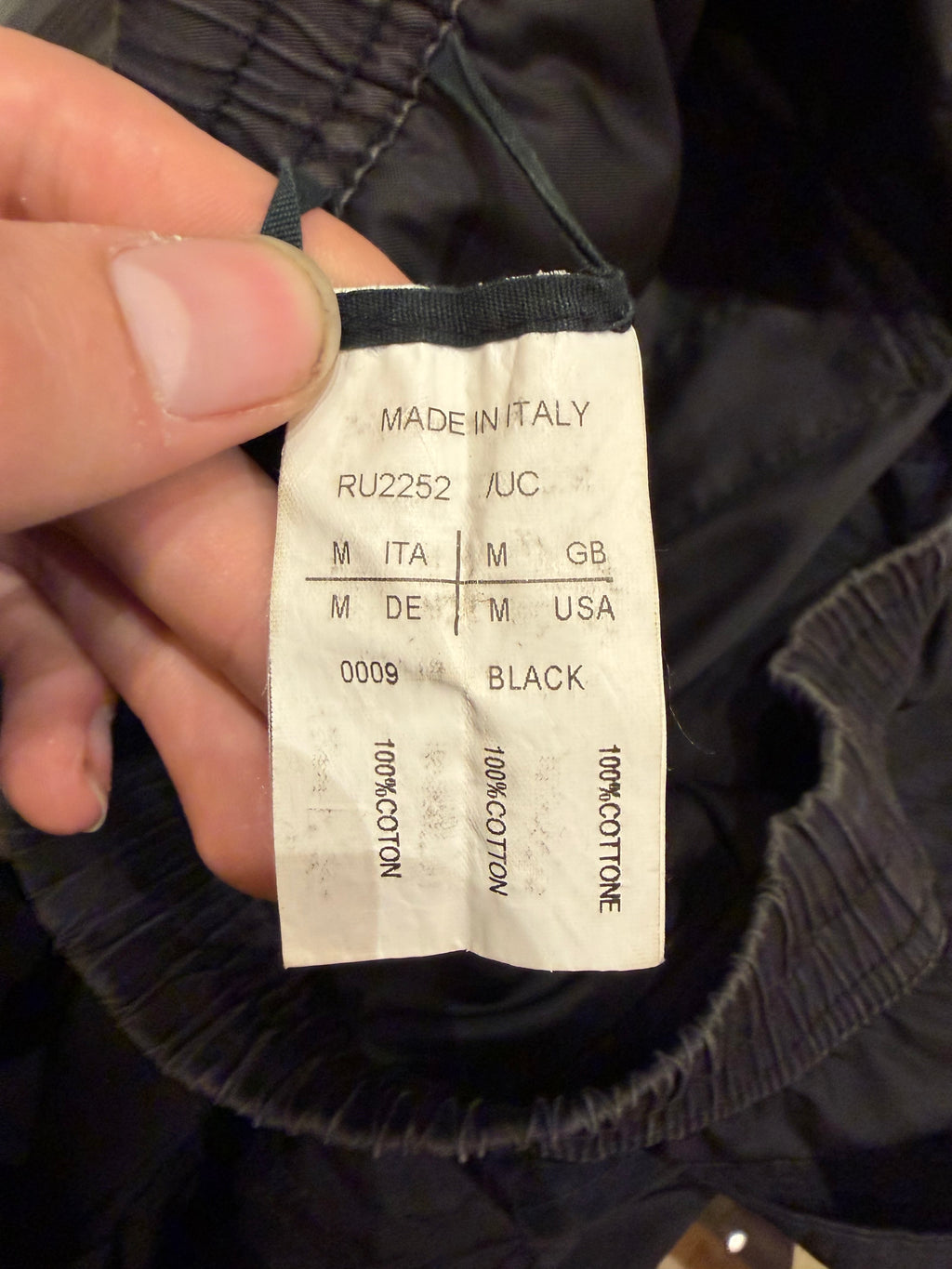 Rick Owens Nylon Creatch Cargo Drawstring Cargo Pants - Black