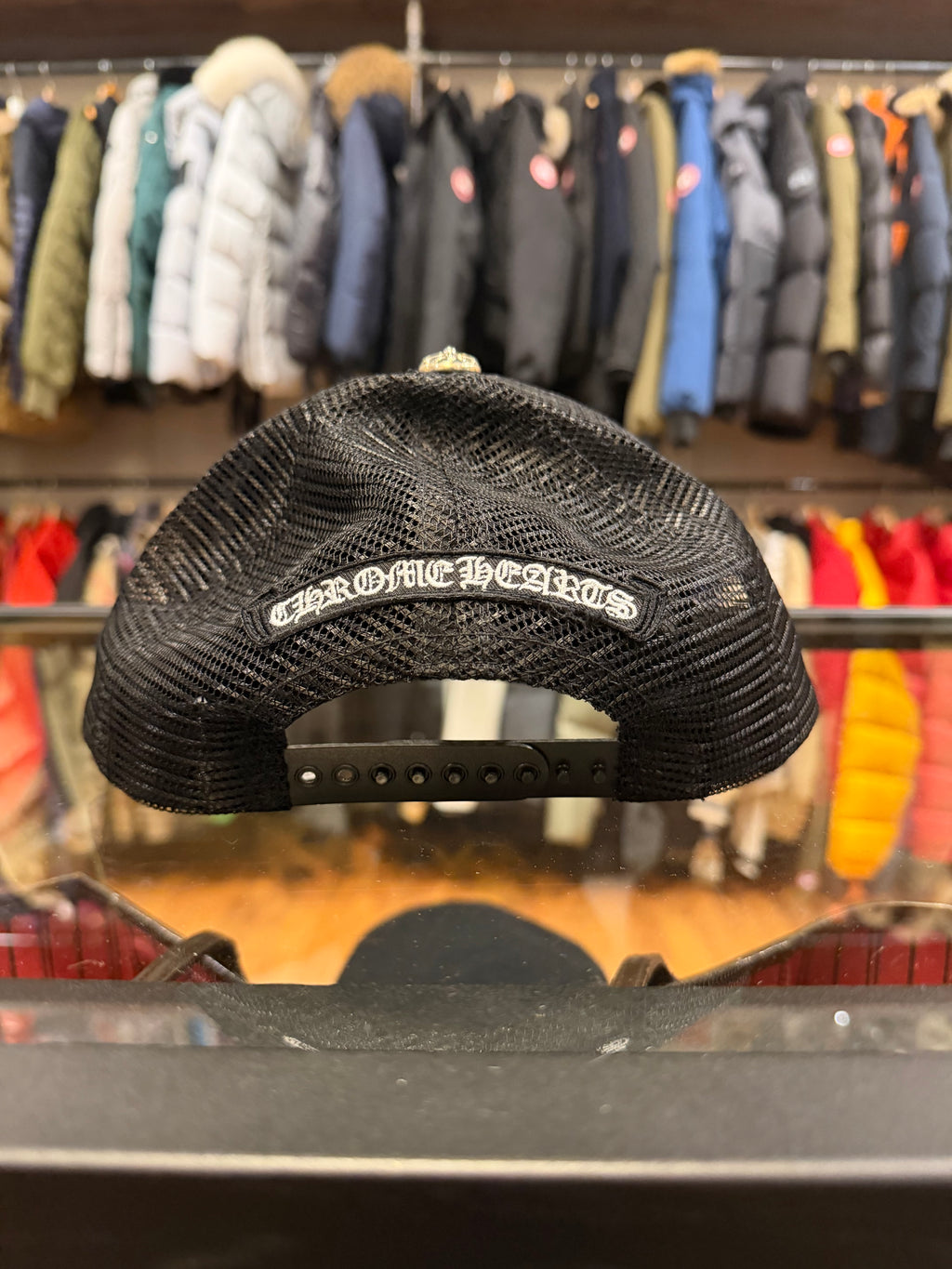 Chrome Hearts Triple Cross Pony Hair Trucker Hat- Black