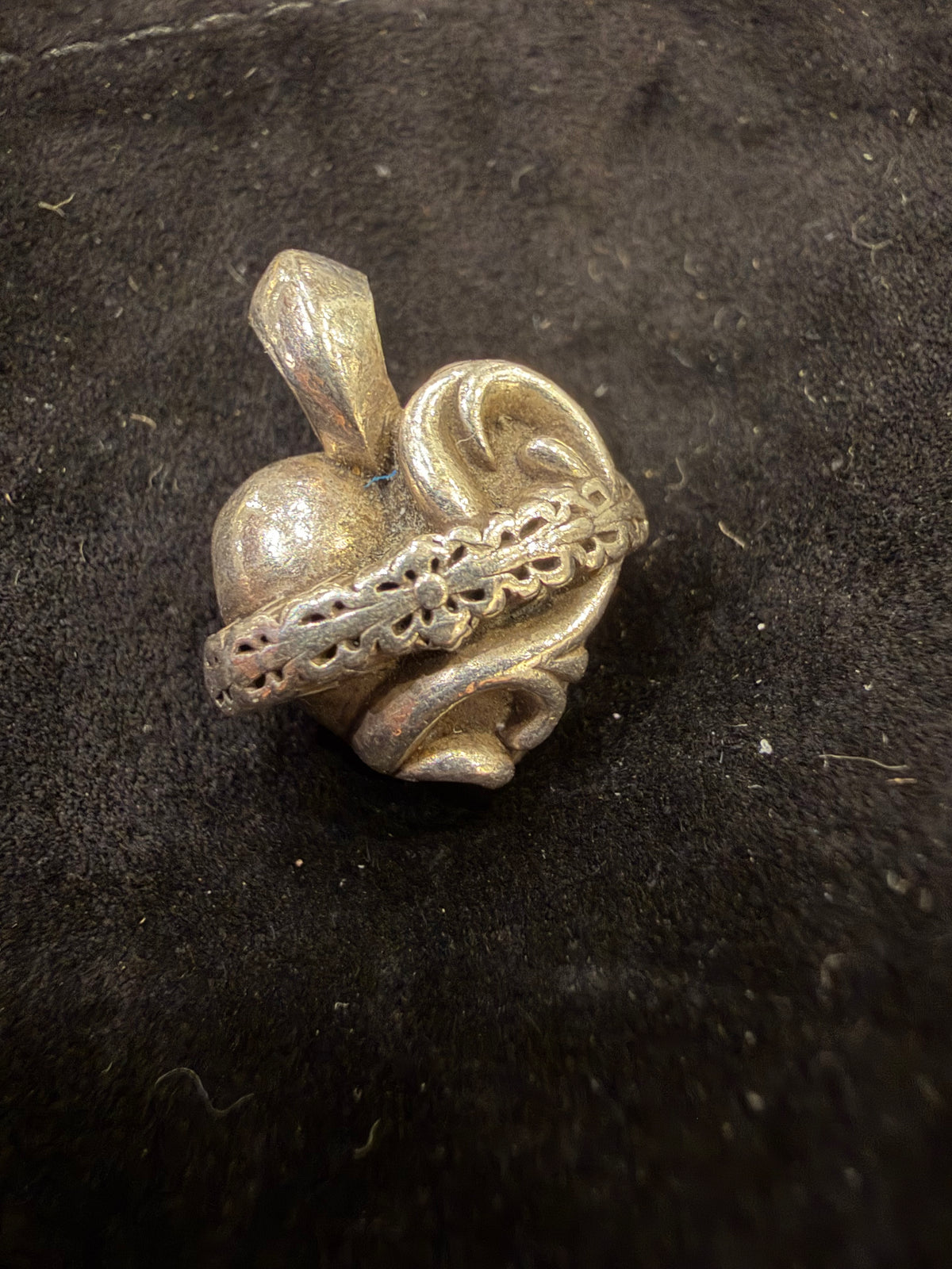 Chrome Hearts Floral Heart Orbit Pendant - Silver
