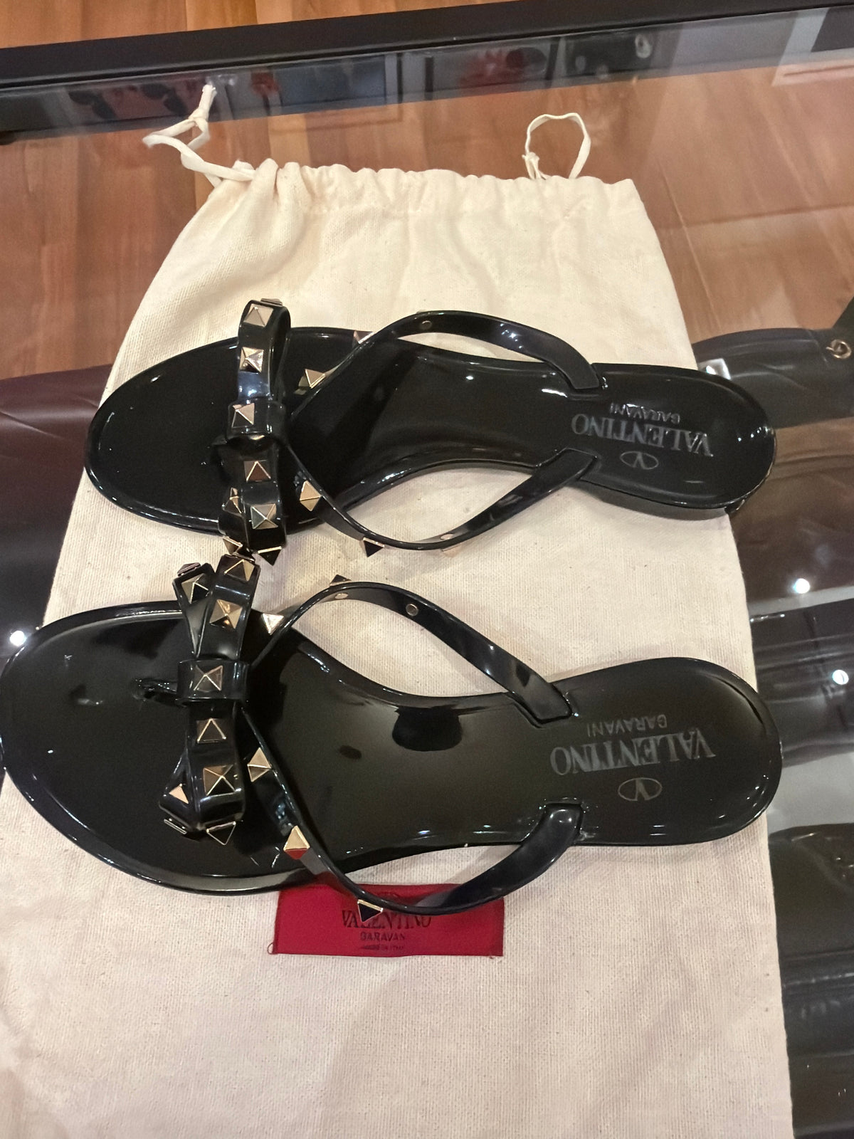 Valentino Garavani Rockstud Jelly Thong Sandals