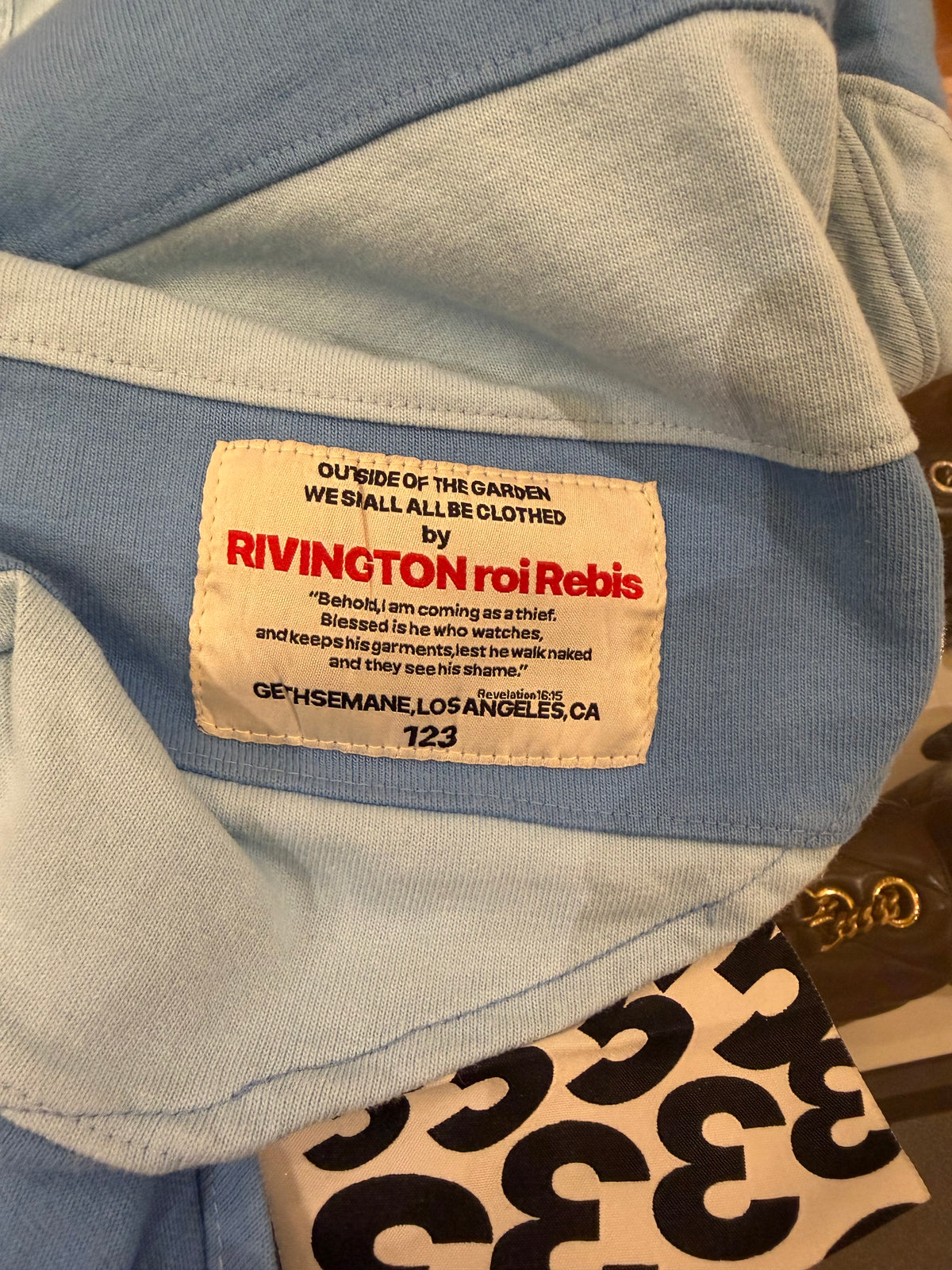 Rivington roi Rebis 123'1 Still Pray Collared Striped Rugby
LS Shirt