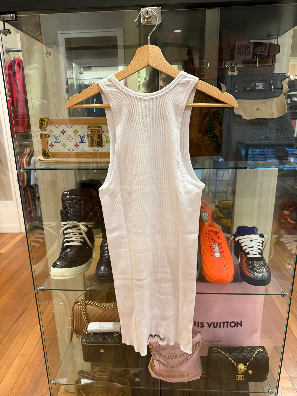 Chrome Hearts Art Basel Pink Crystal Cross Tank Top