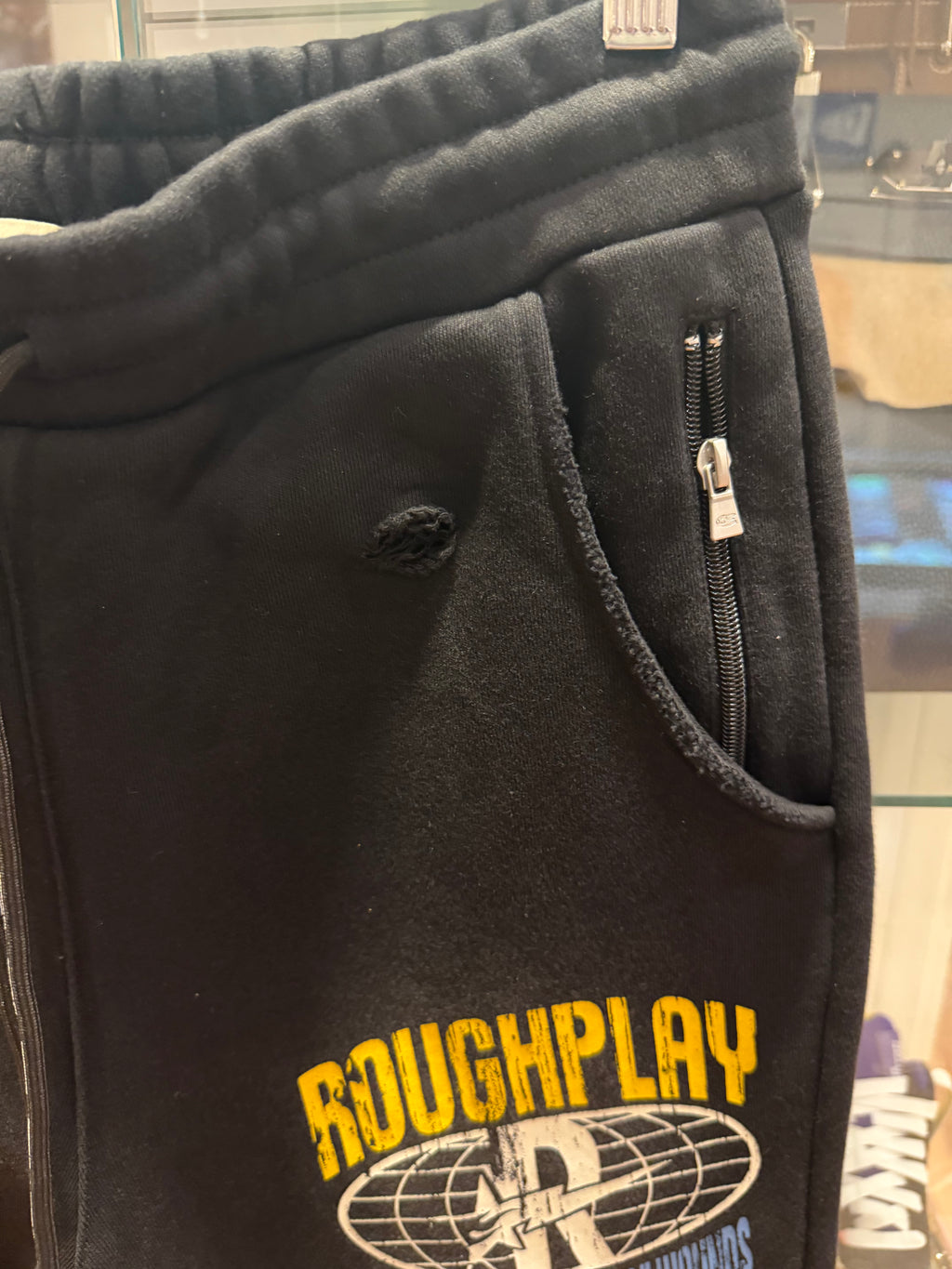Rough Play Graphic Sweatpants - Black