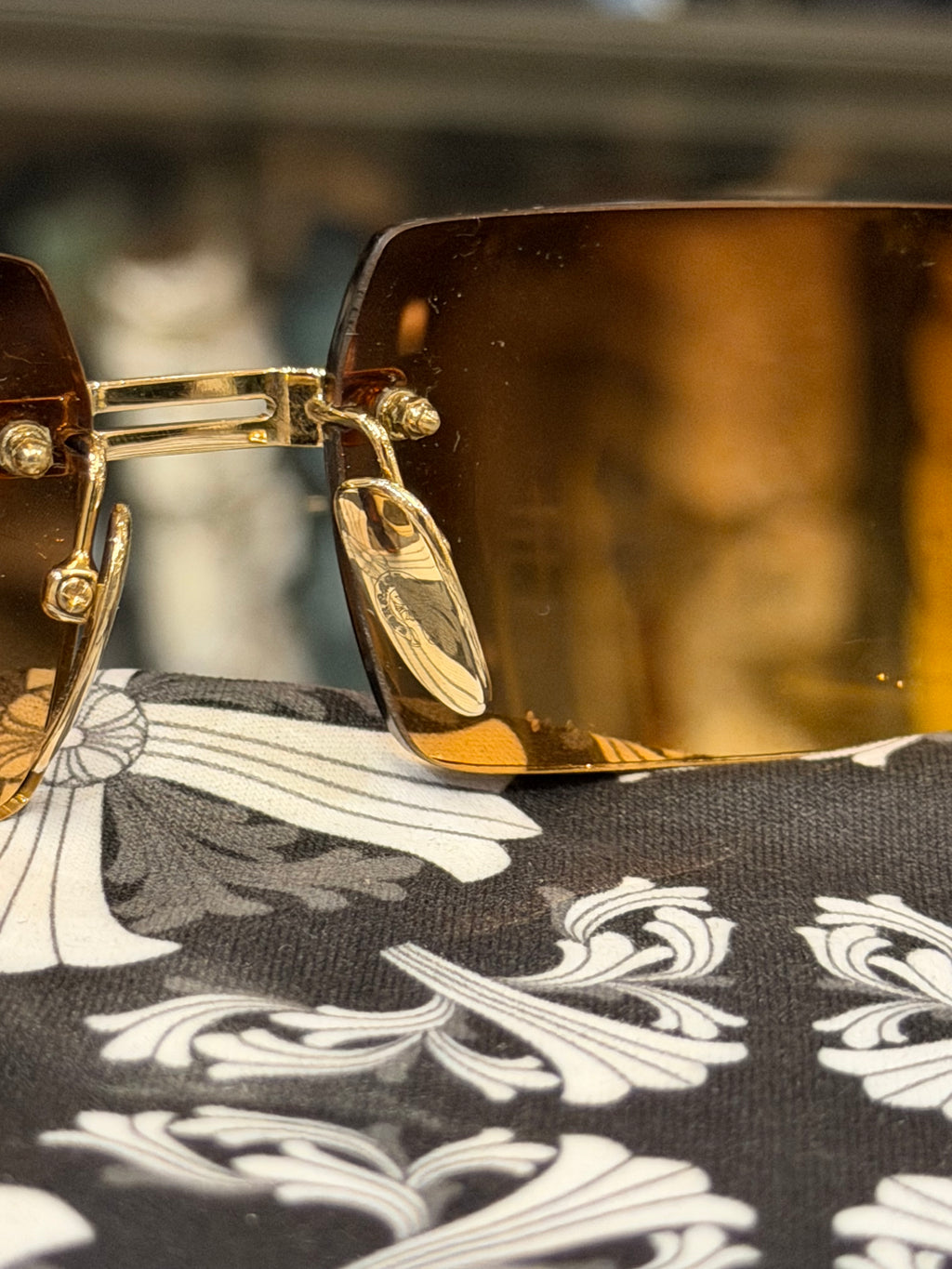 Chrome Hearts Lordie Frames - Gold W Brown Tint
