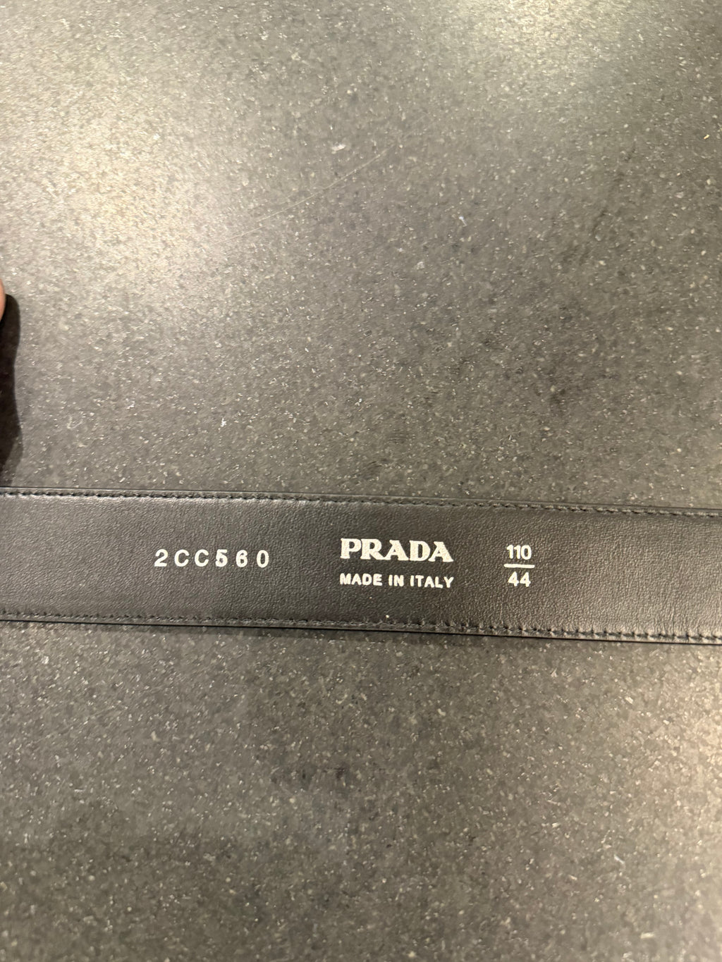 Prada Saffino Leather Belt - Black