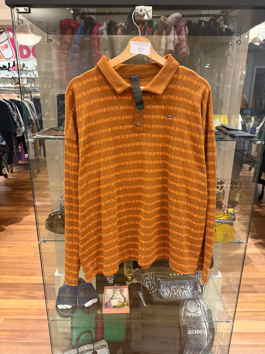 Chrome Hearts Matty Boy ‘Teens From Mars’ Striped Polo LS Shirt