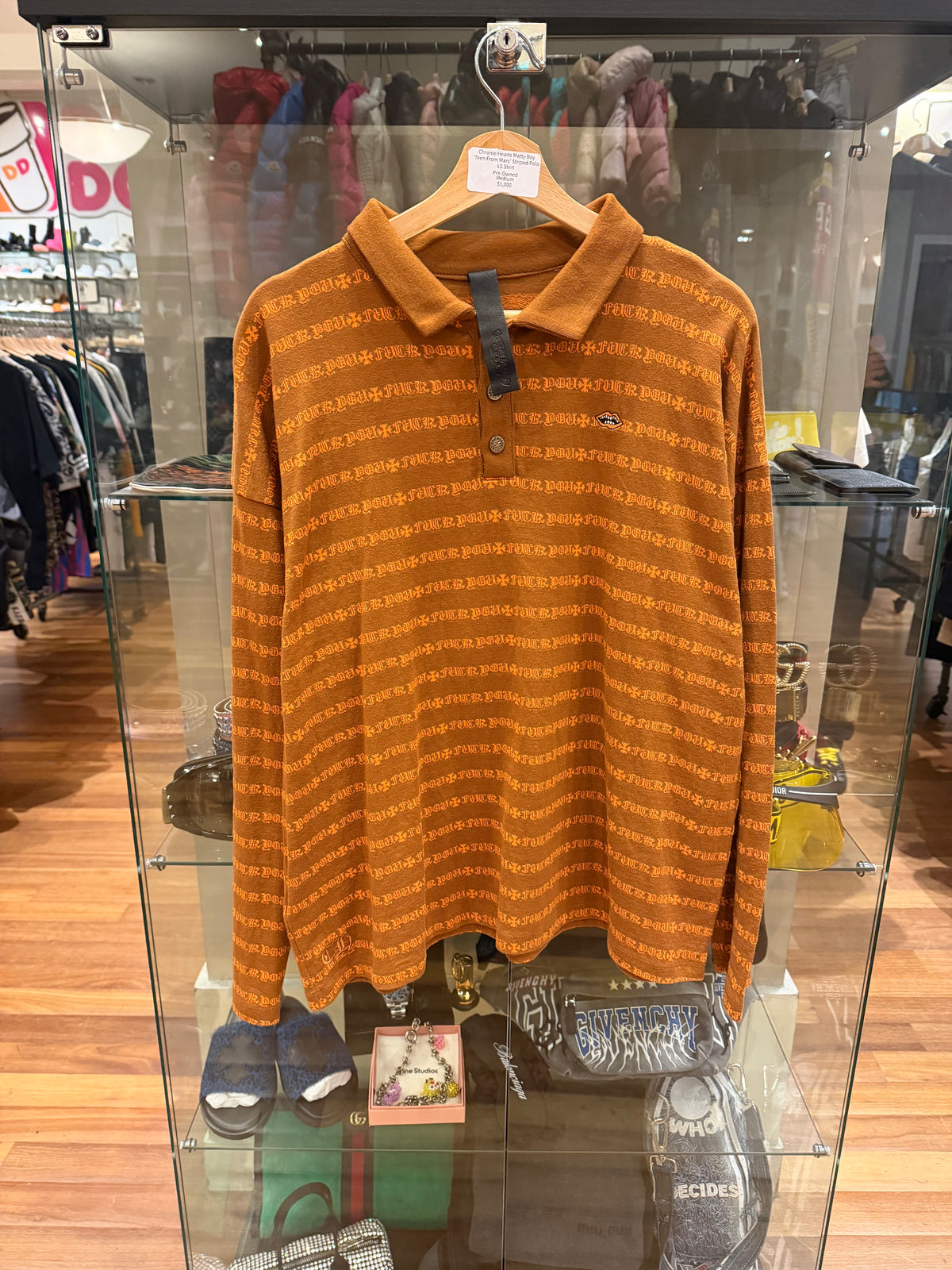 Chrome Hearts Matty Boy ‘Teens From Mars’ Striped Polo LS Shirt