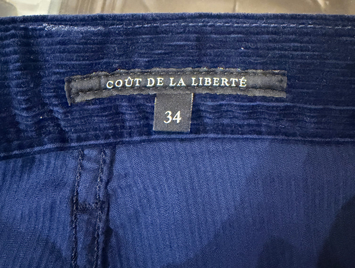 Coût De La Liberté Jimmy Studs Stretch Corduroy Flare Pants - Blue