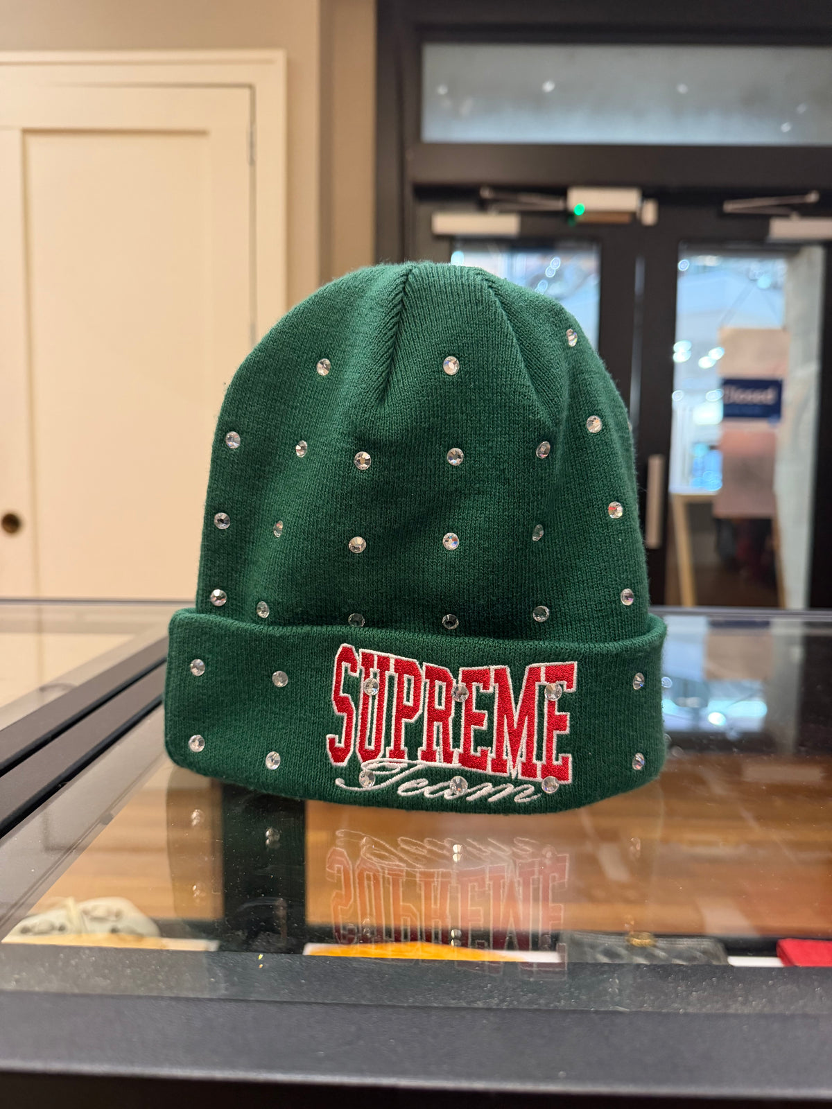 Supreme x New Era Rhinestone Beanie - Green