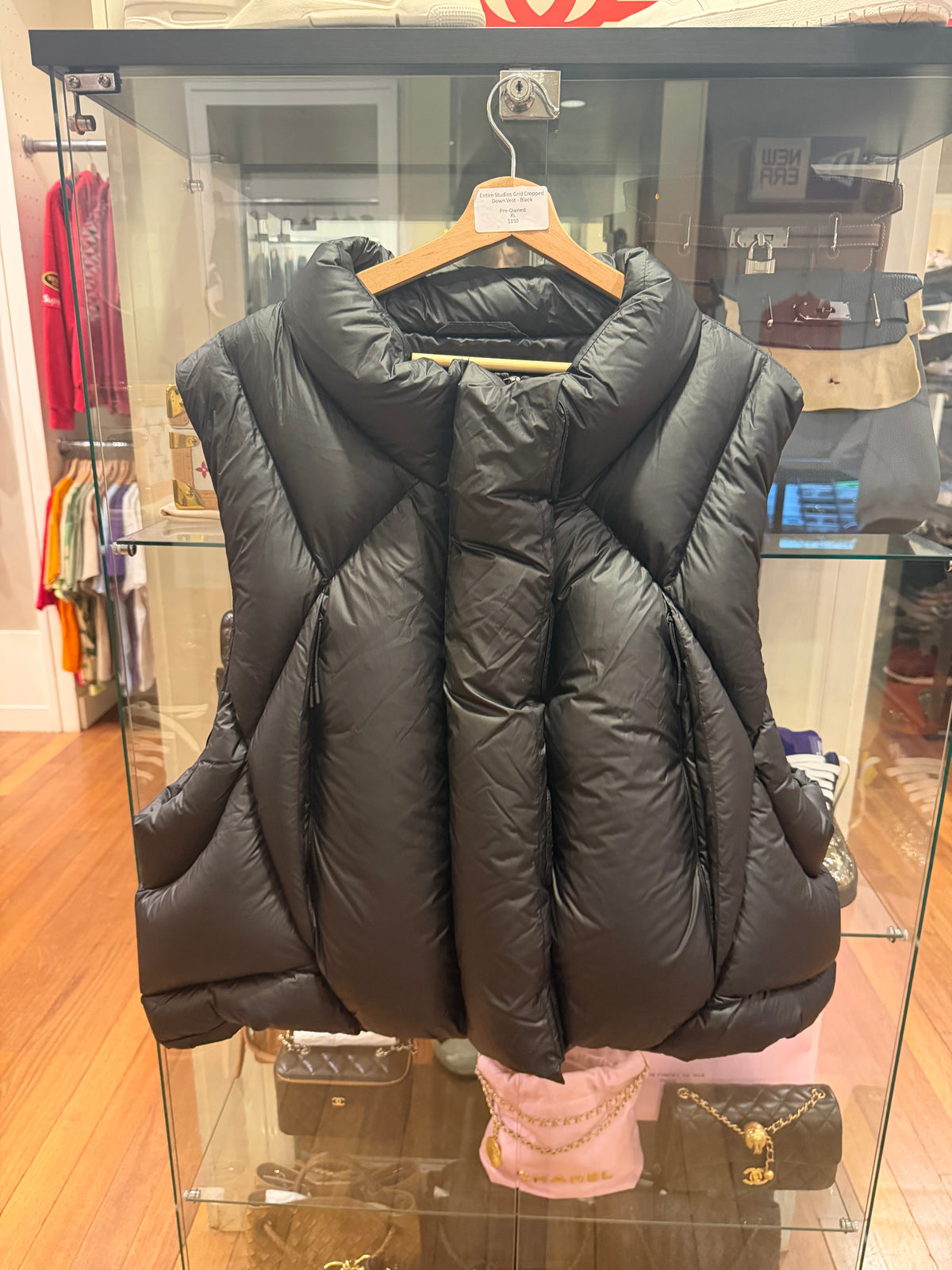 Entire Studio’s Grid Cropped Down Vest - Black