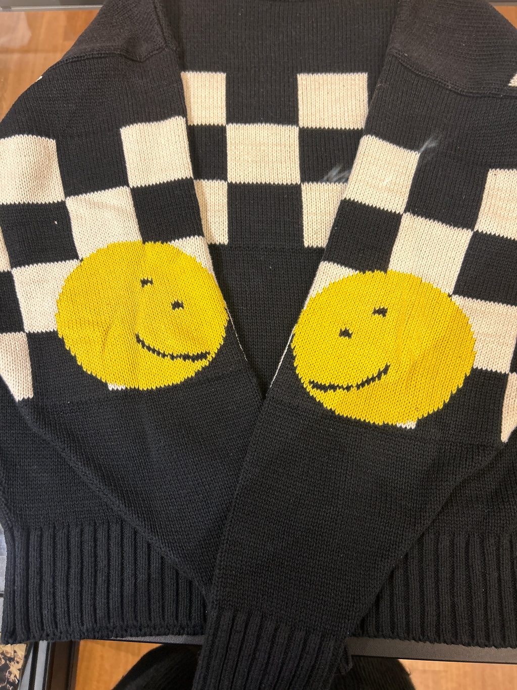 Kapital Smiley Checkered Sweater