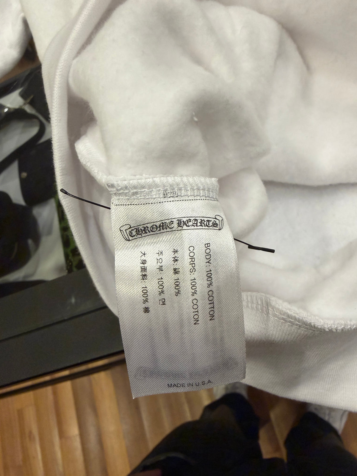 Chrome Hearts Vertical Logo Hoodie - White