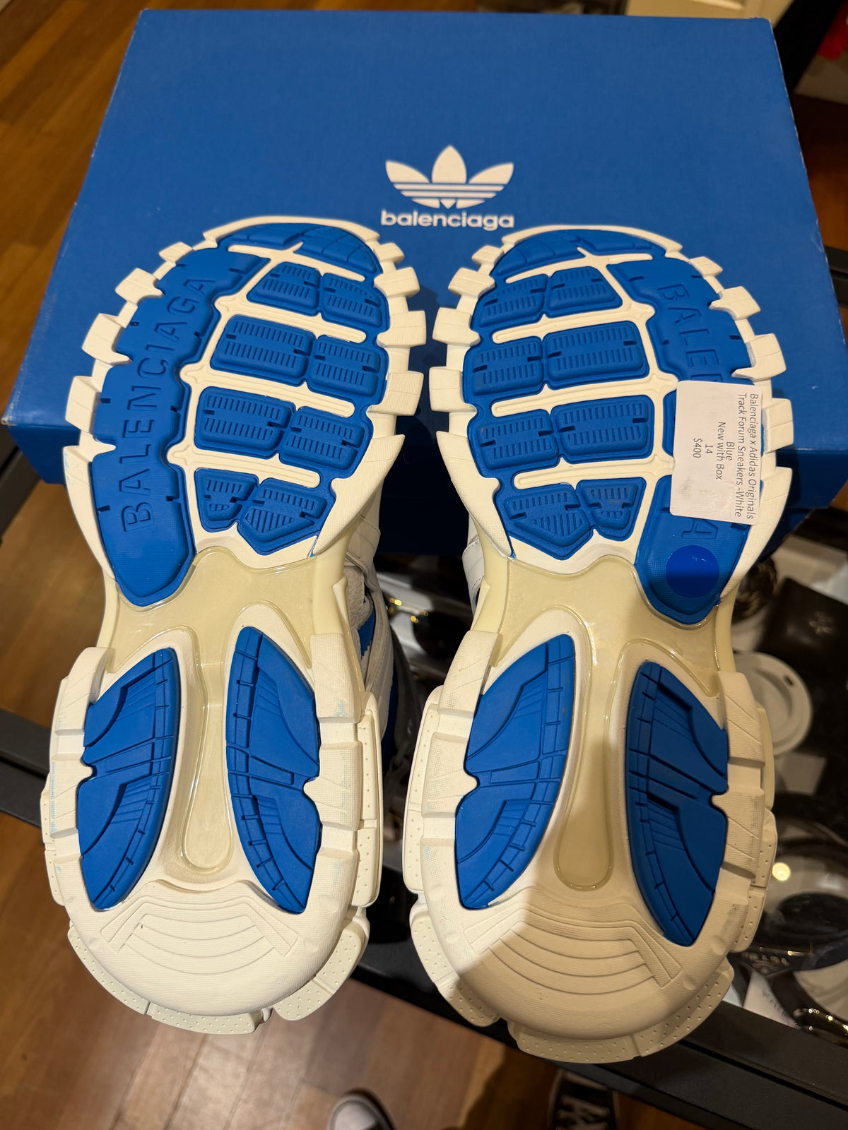 Balenciaga x Adidas Originals Track Forum Sneakers - White / Blue