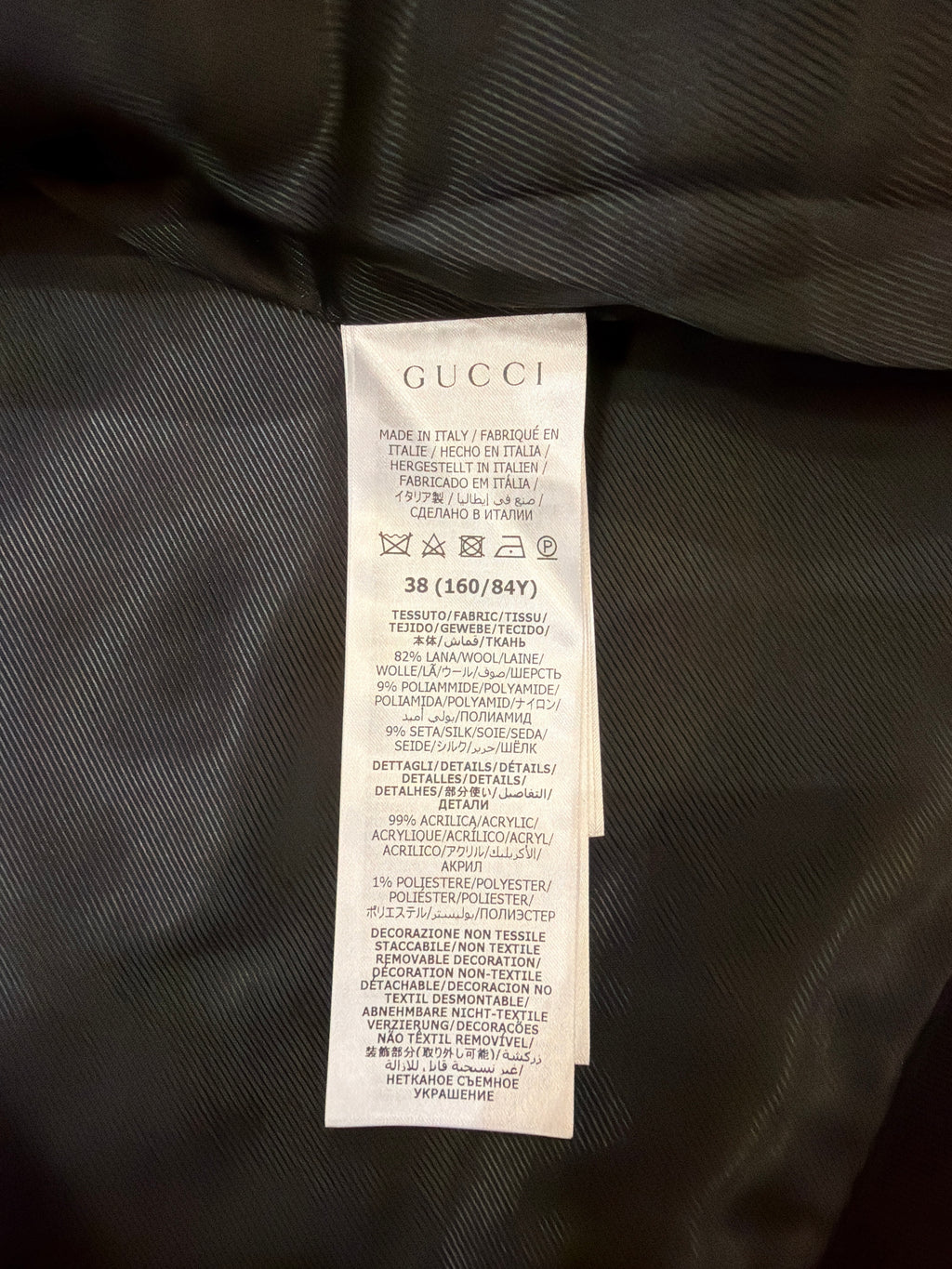 Gucci Embellished Buckle Tweed Wool Jacket