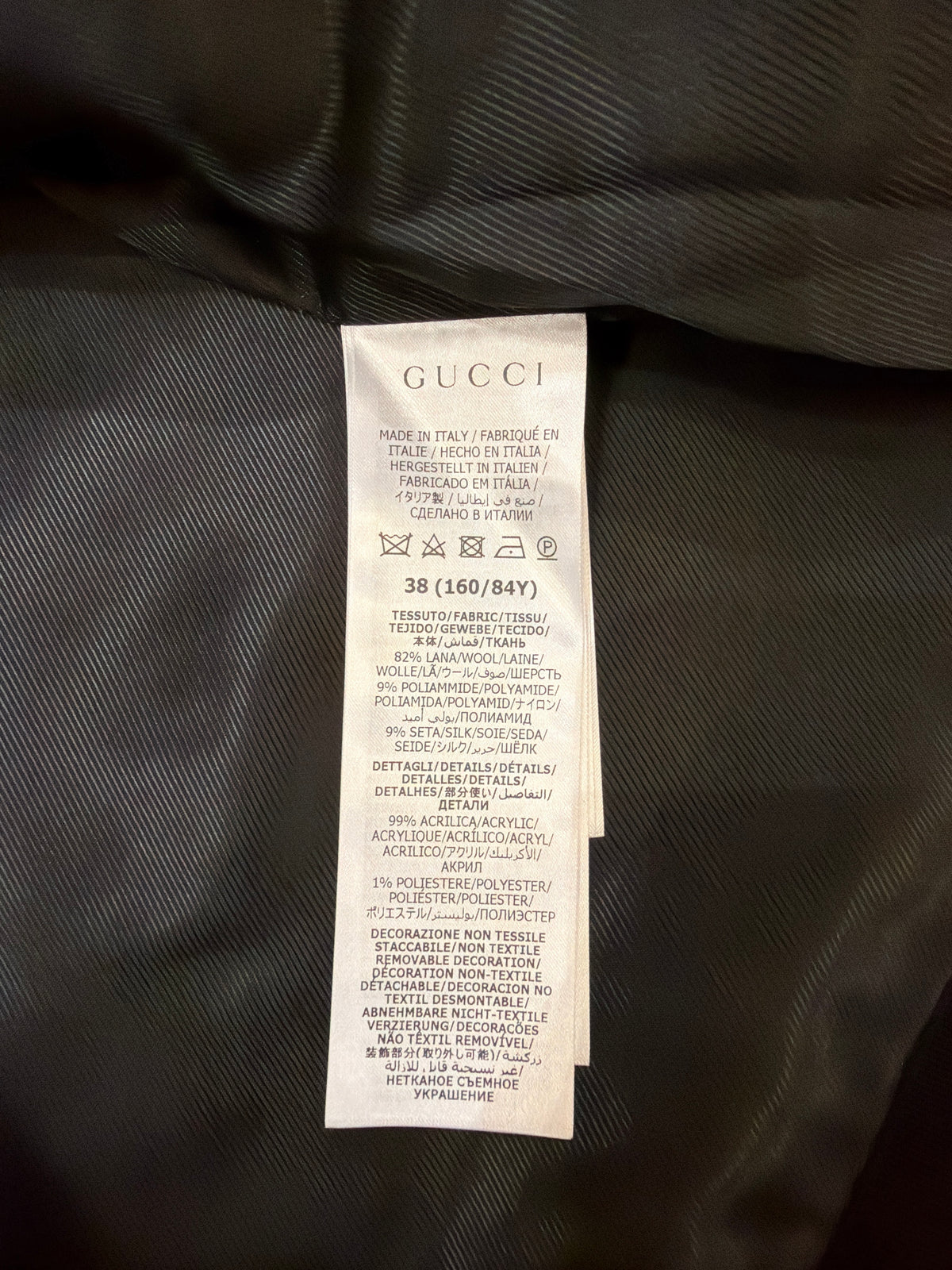 Gucci Embellished Buckle Tweed Wool Jacket