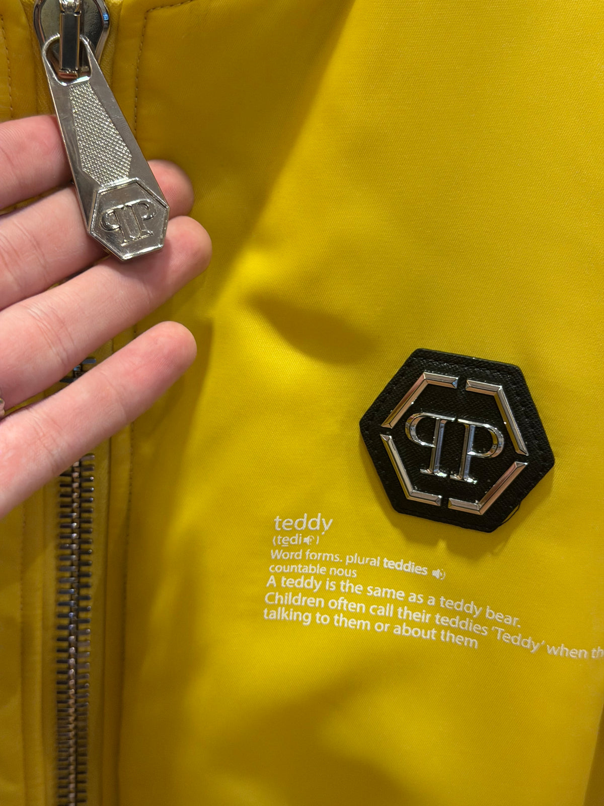 Phillip Plein Teddy Bear Bomber Jacket - Yellow