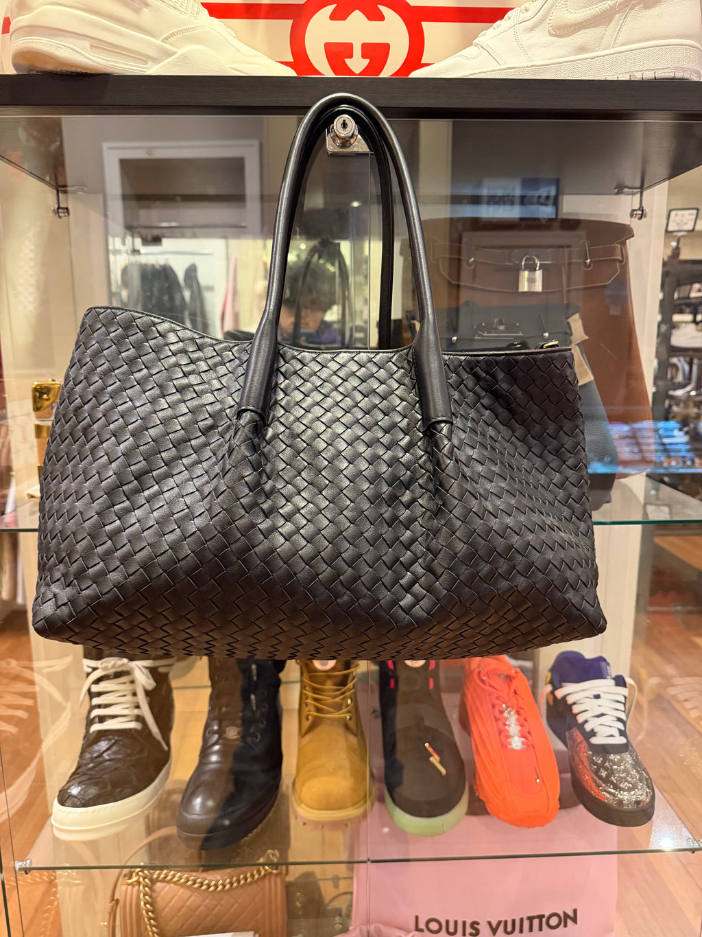 Bottega Veneta Large Pinacoteca Reversible Tote Bag - Black/Fondant