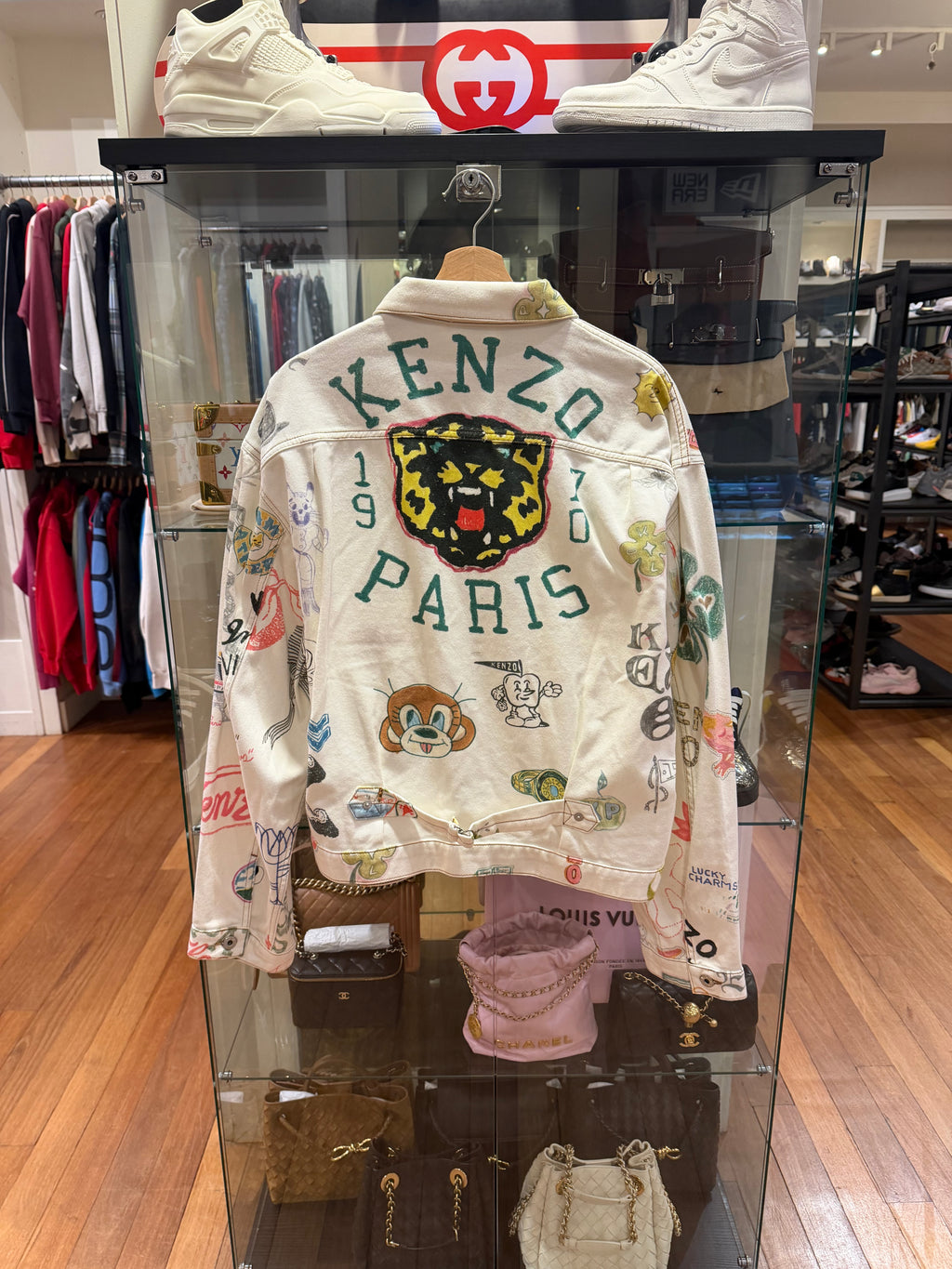 Kenzo Drawn Varsity Jacket - White