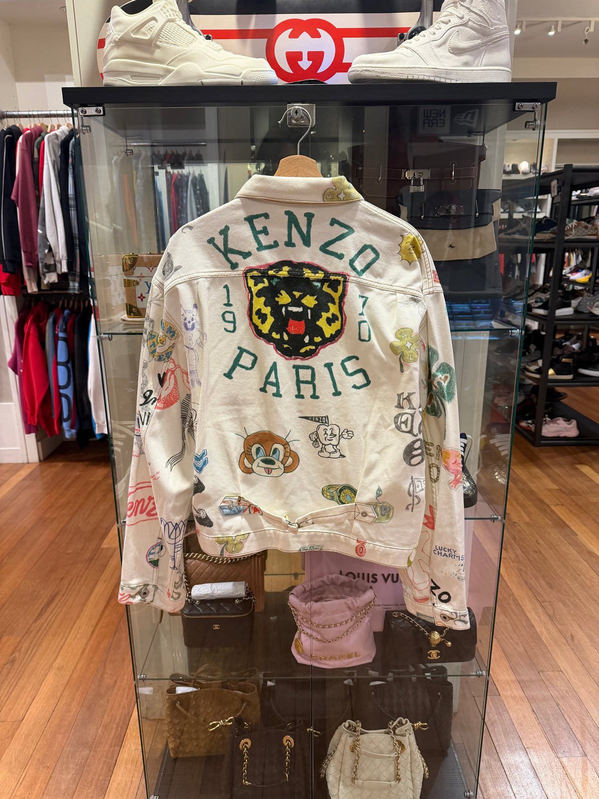 Kenzo Drawn Varsity Jacket - White