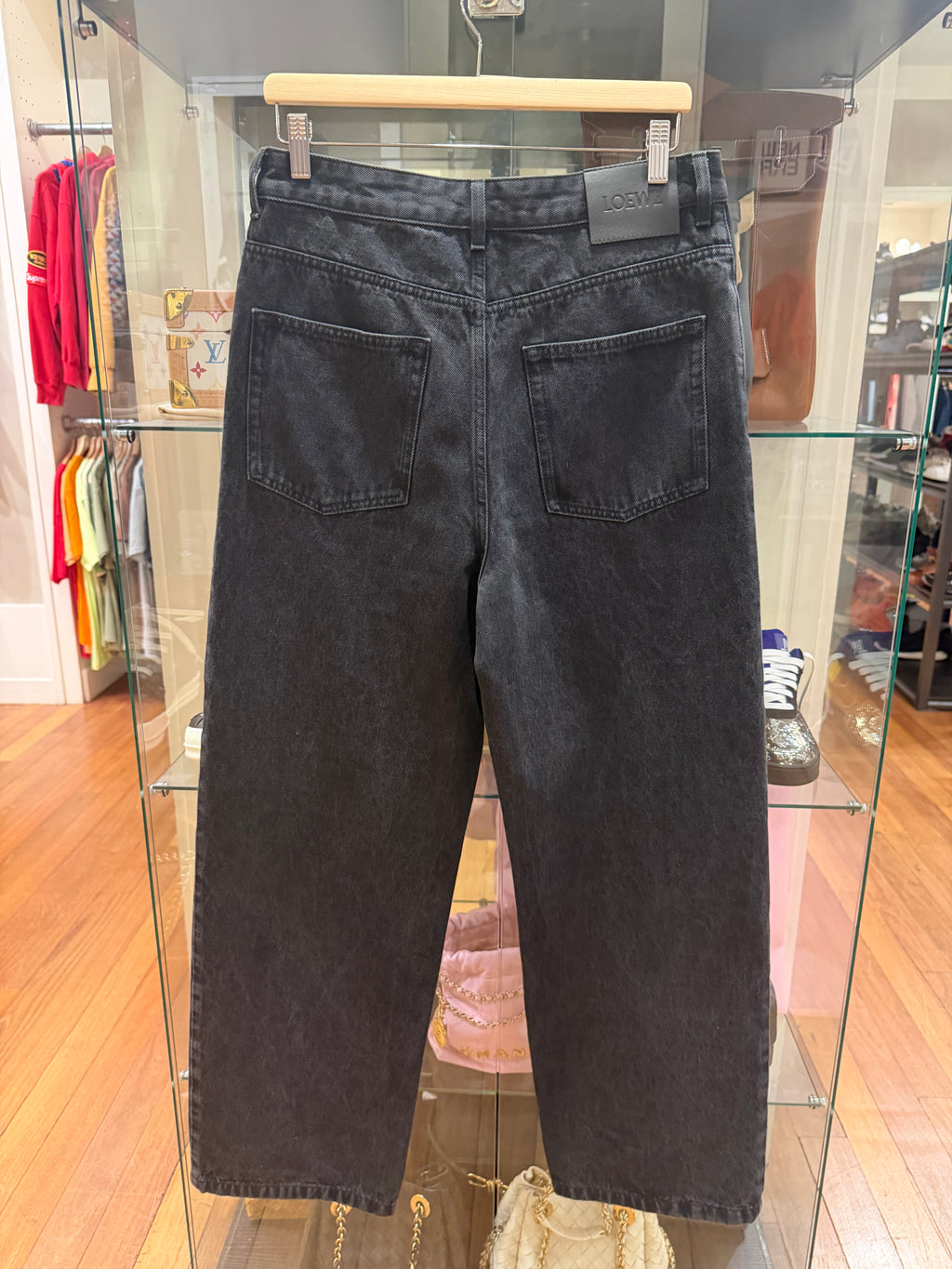 Loewe Anagram Baggy Denim Jeans - Black