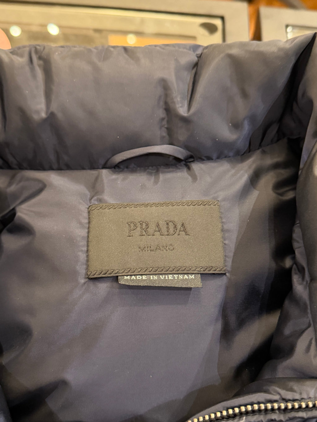 Prada Down Puffer Jacket -
Navy