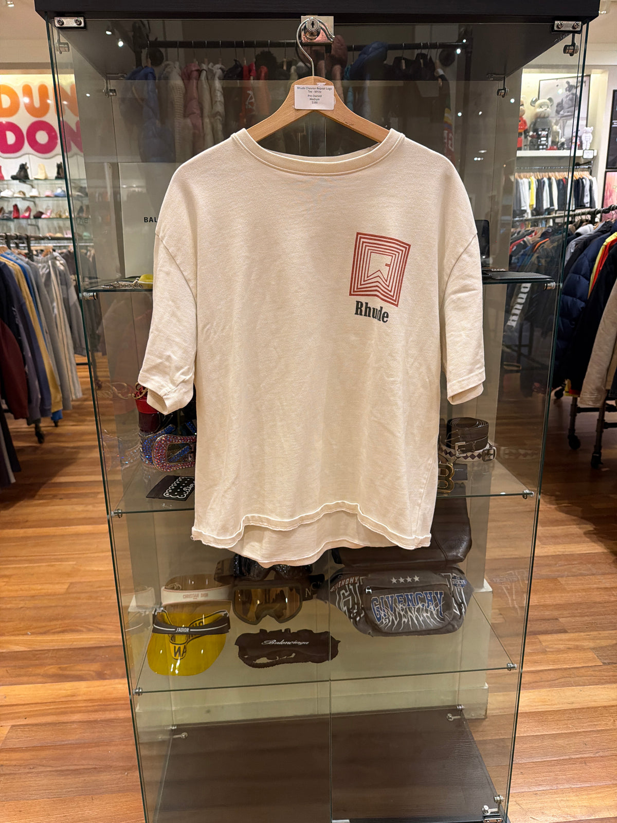Rhude Chevron Repeat Logo Tee-White