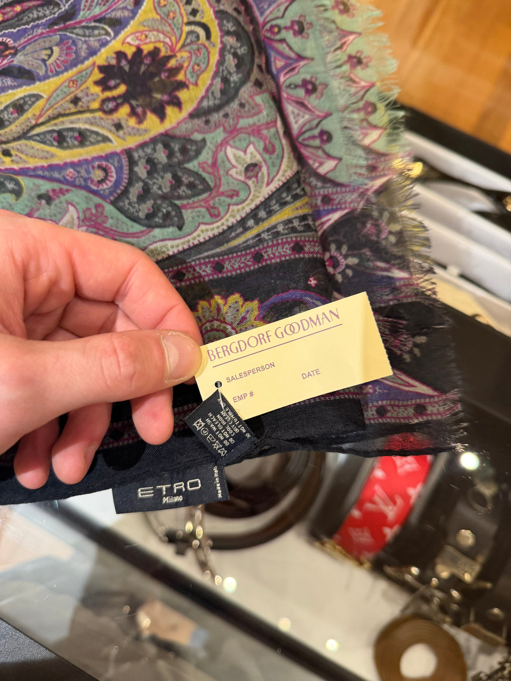 Etro Cashmere Paisley Print Scarf