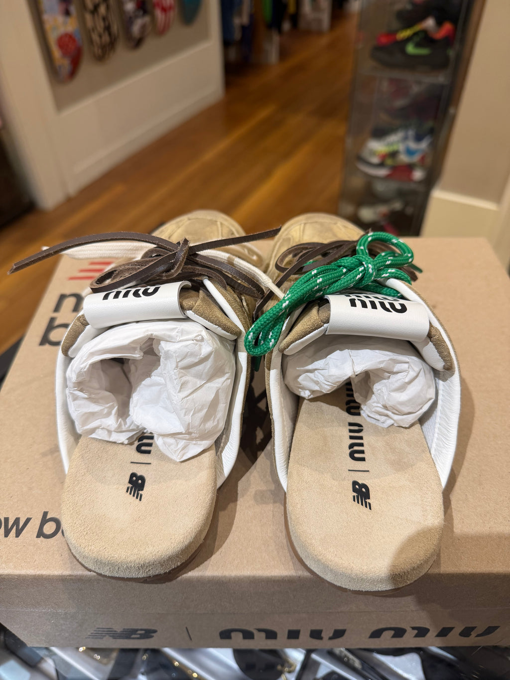 Miu Miu x New Balance 530 SL Faded Suede Mules