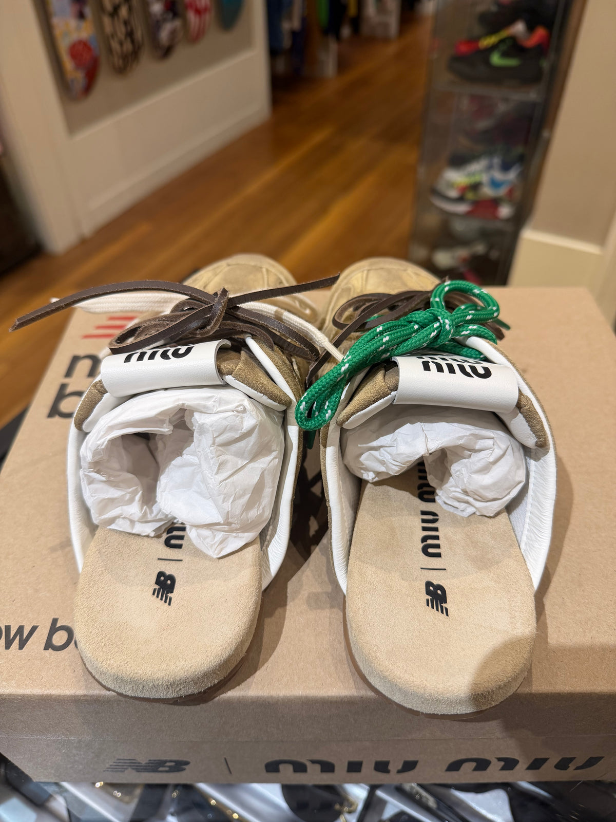 Miu Miu x New Balance 530 SL Faded Suede Mules