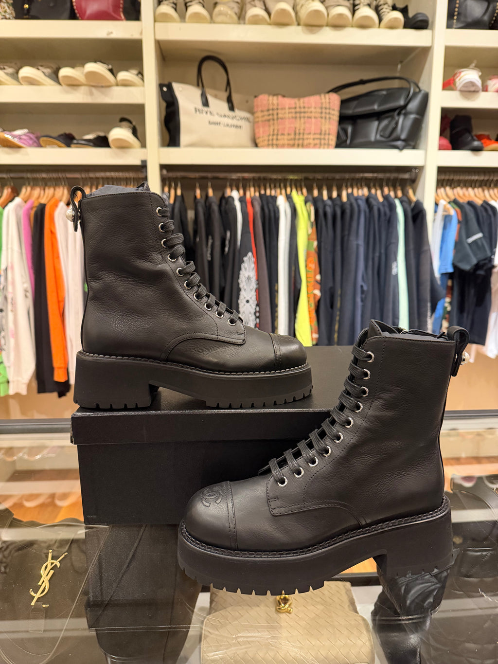 Chanel FW 2026 Calf Skin Combat Boot Black