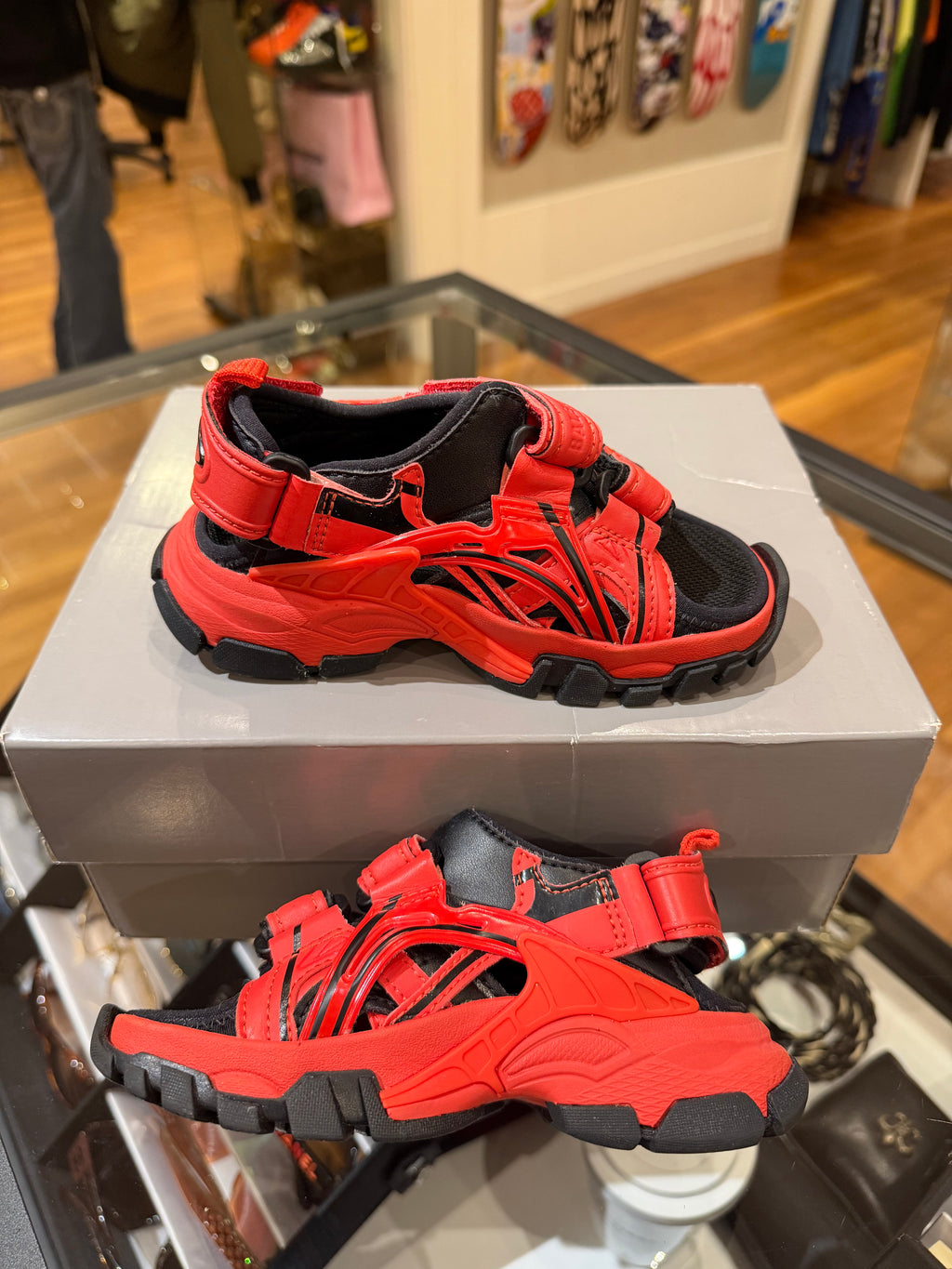 Balenciaga Track Sandals - Red/Black