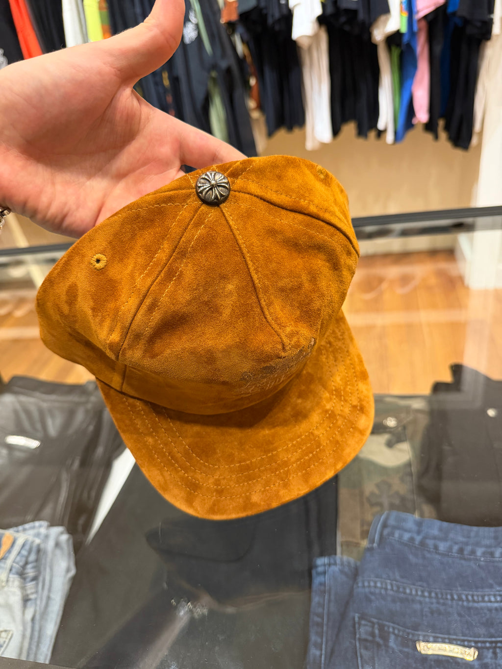 Chrome Hearts Suede Vine Dagger Hat - Camel