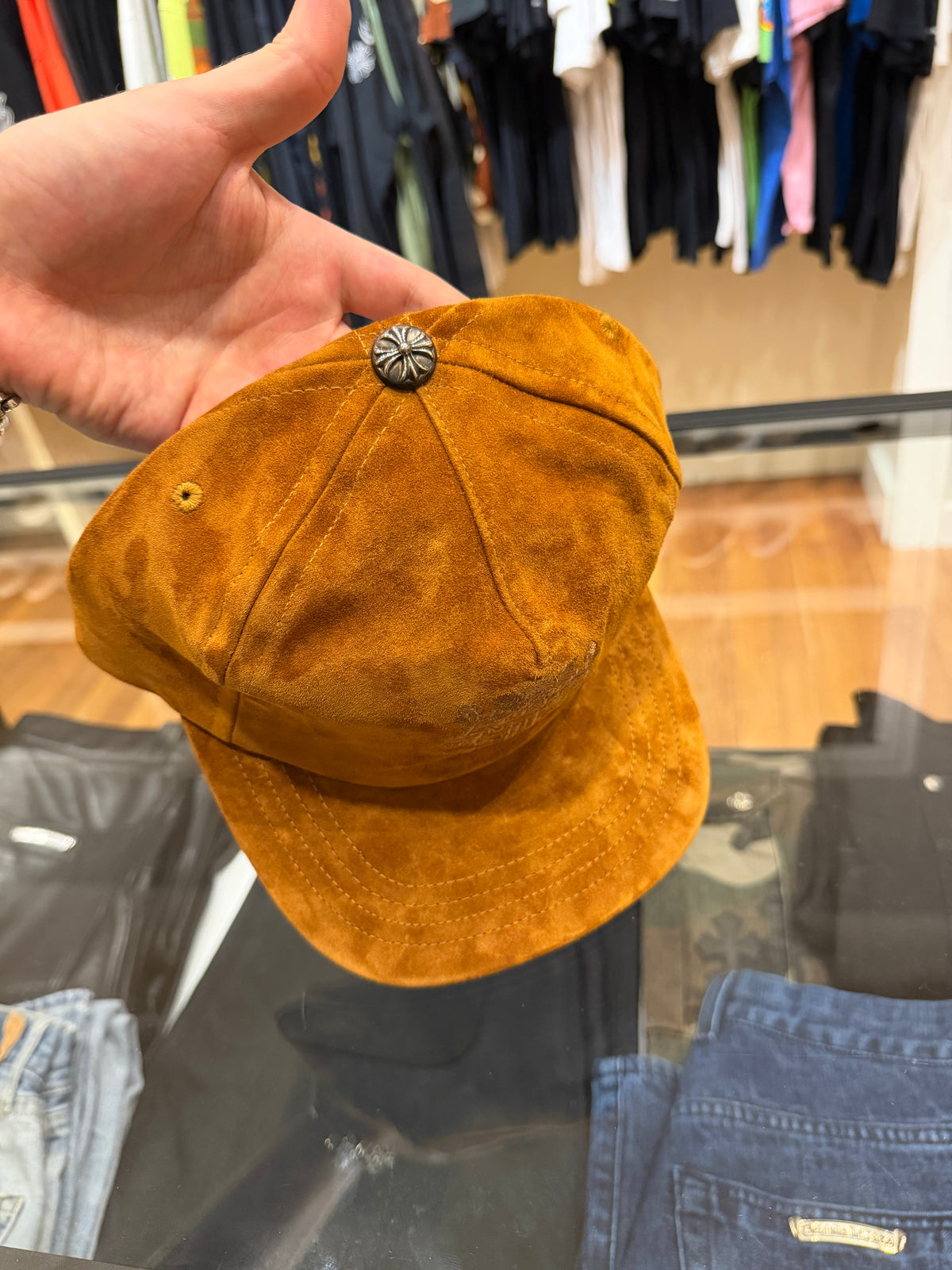 Chrome Hearts Suede Vine Dagger Hat - Camel
