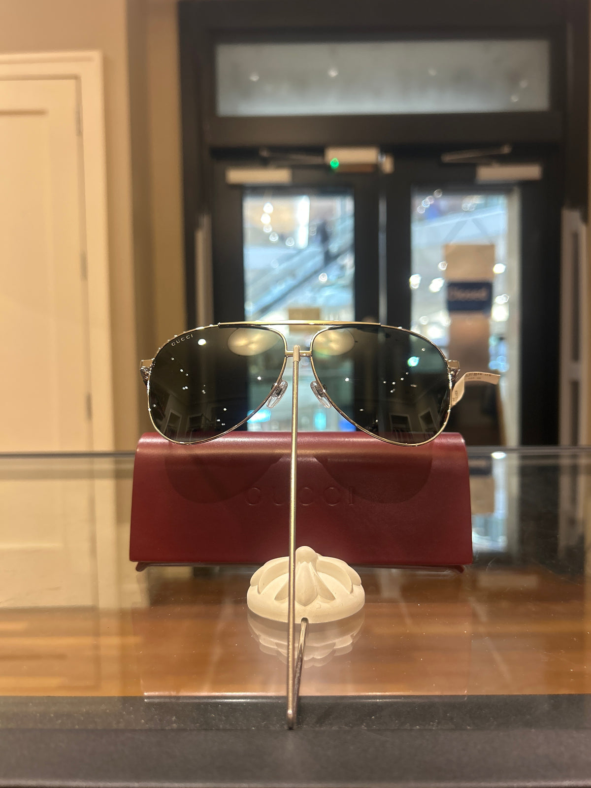 Gucci Aviator Grey Tinted Sunglasses