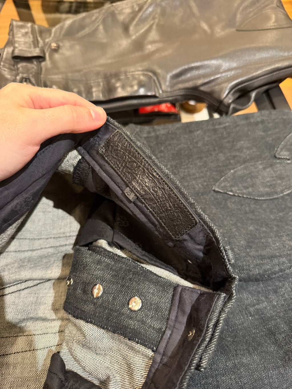 Chrome Hearts Fleur Knee Star Patch ‘Second Chances’ Indigo Denim