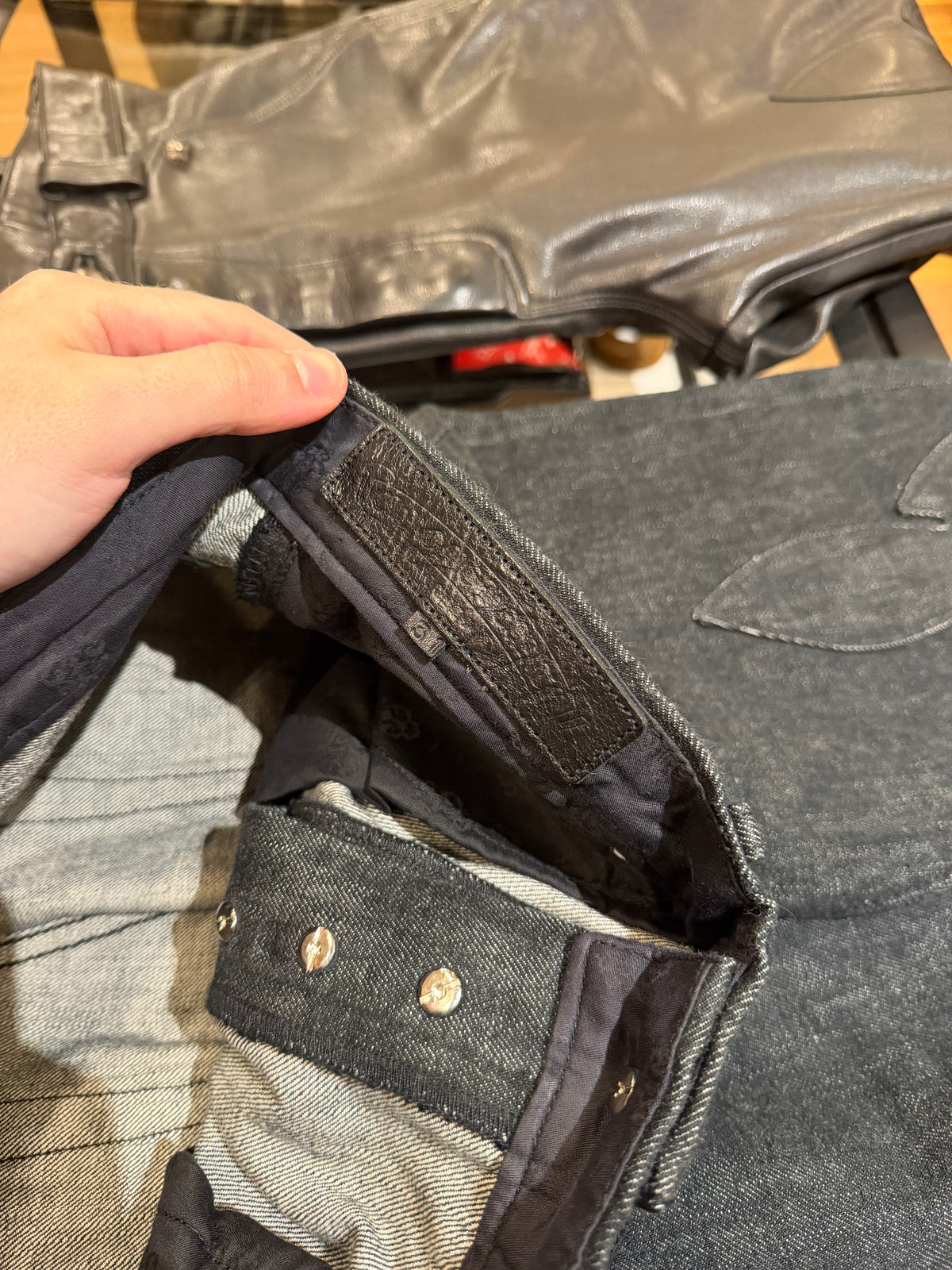 Chrome Hearts Fleur Knee Star Patch ‘Second Chances’ Indigo Denim