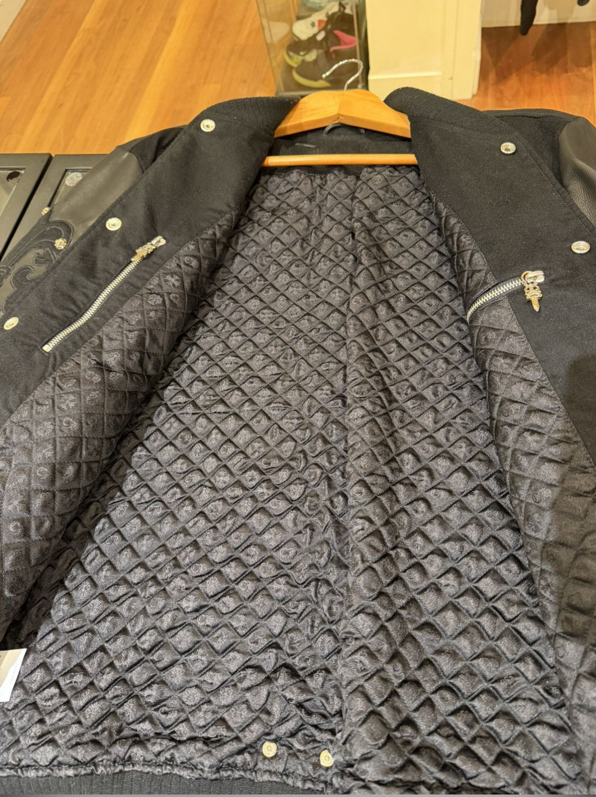 Chrome Hearts Varsity Jacket Cashmere Cross Patch