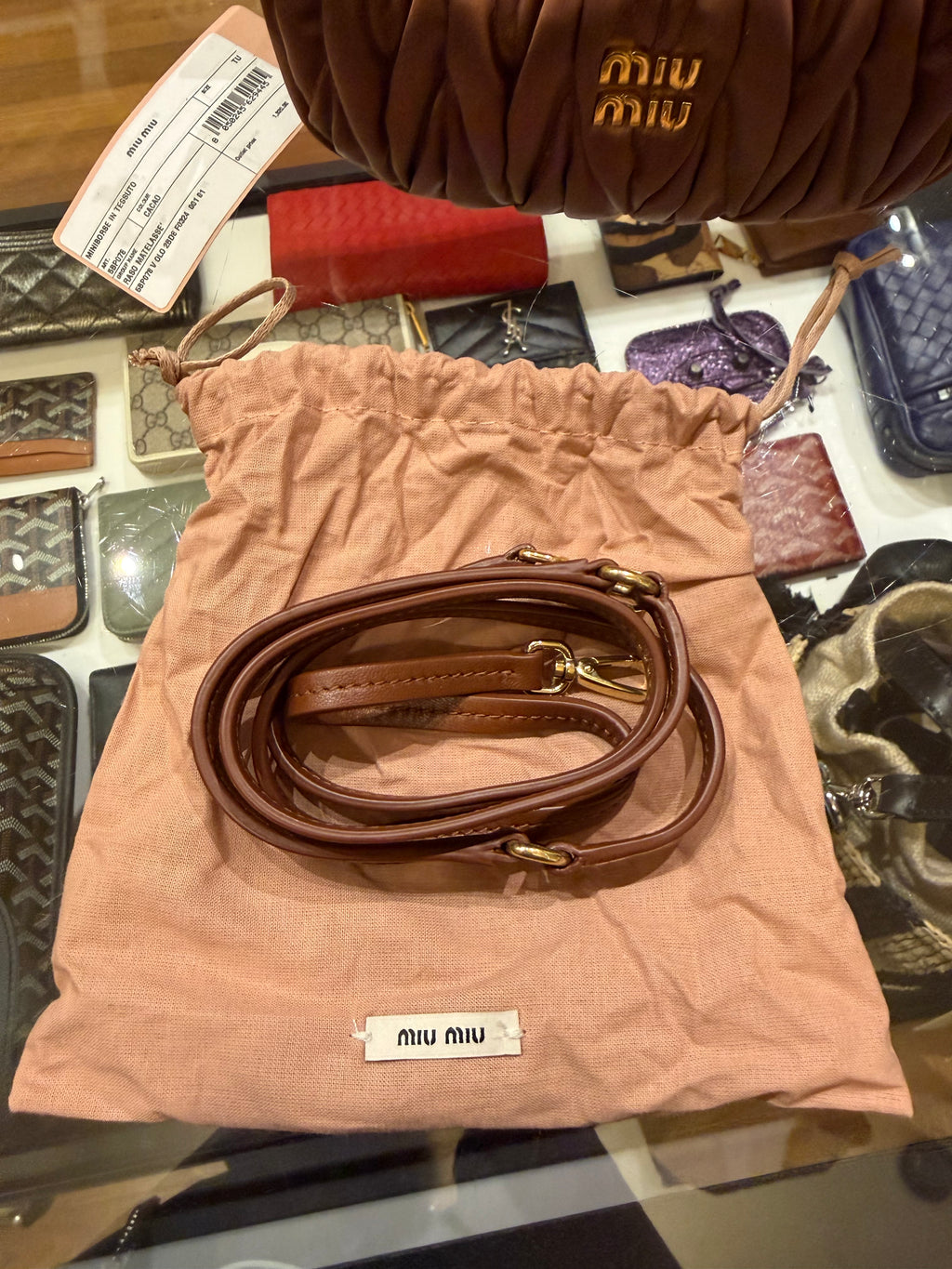 Miu Miu Wander Matelassé Bag - Cacao