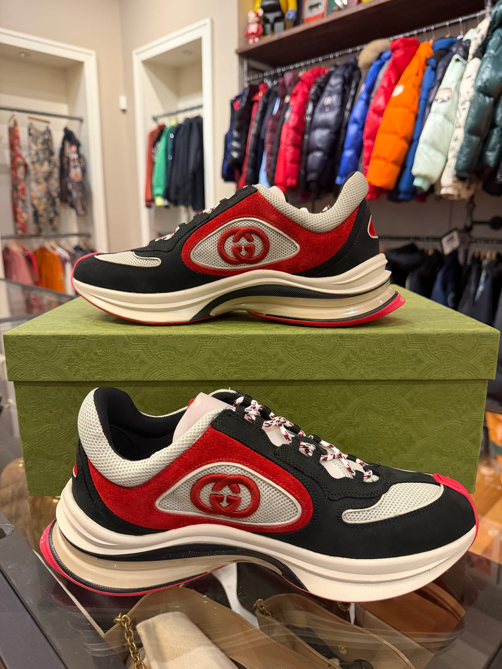 Gucci Run Suede Mesh Sneakers