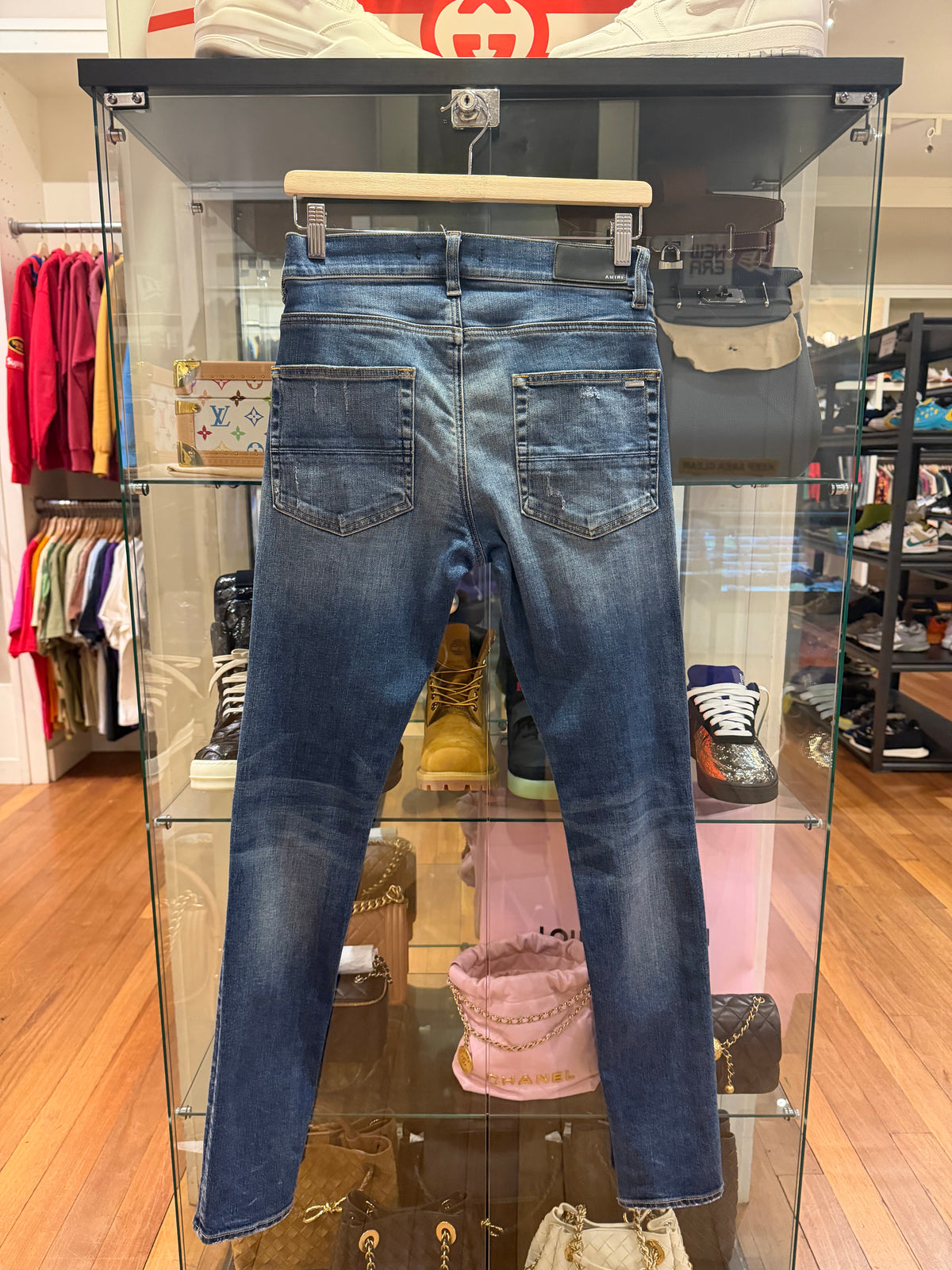 Amiri MX1 Red Paisley Patch
Denim Jeans - Blue
